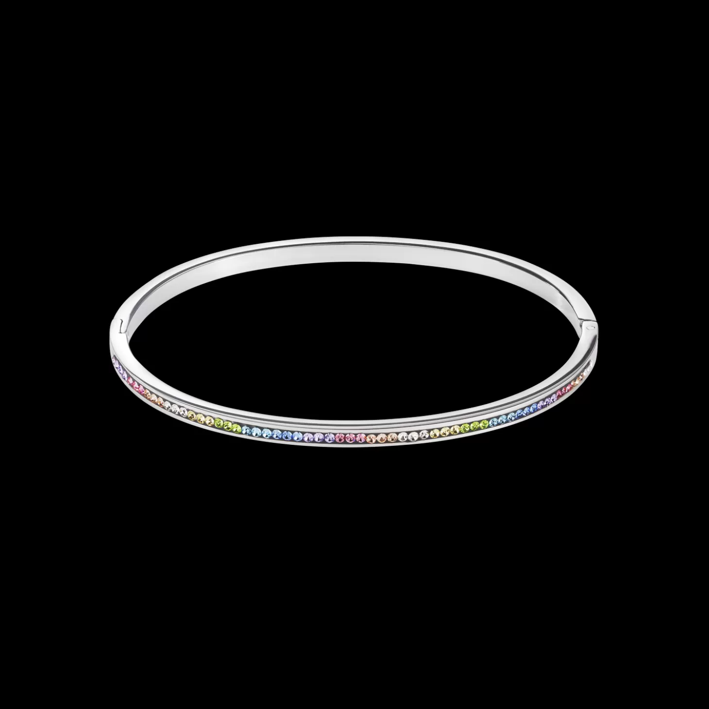 COEUR DE LION Bangle Stainless Steel & Crystals Pave Multicolour Pastel 17