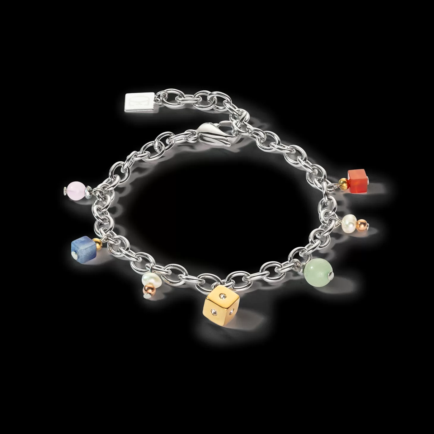 COEUR DE LION Boho Bracelet Freshwater Pearls Silver & Multicolour