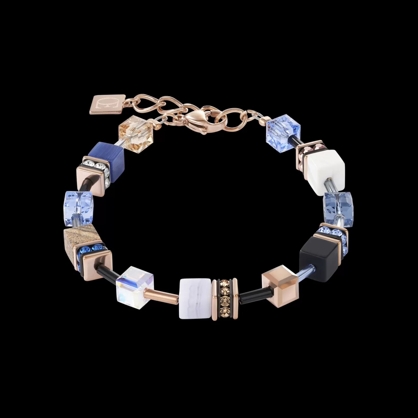 COEUR DE LION Bracelet Geocube® Crystals & Gemstones Blue-Beige