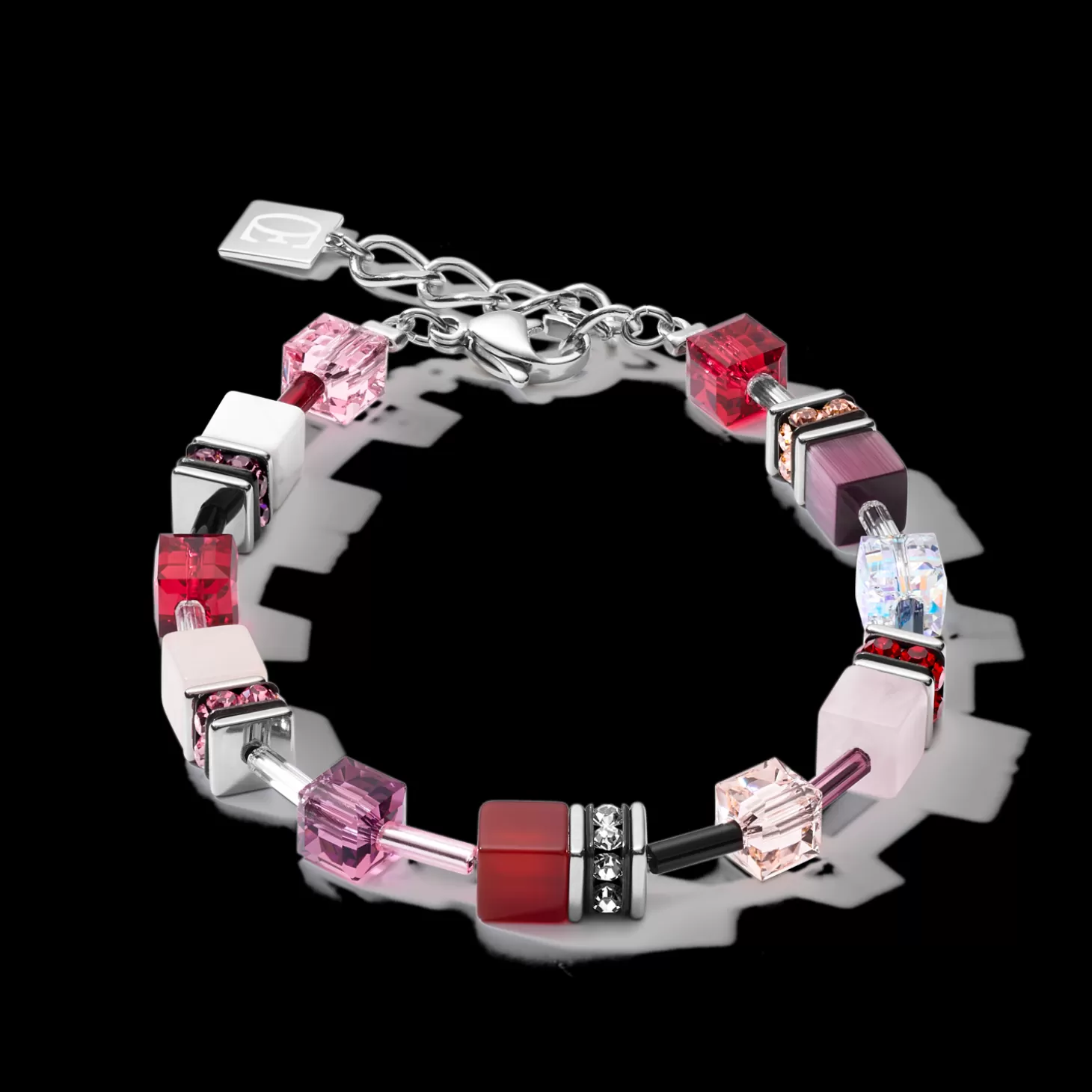 COEUR DE LION Bracelet Geocube® Crystals & Gemstones Red-Purple