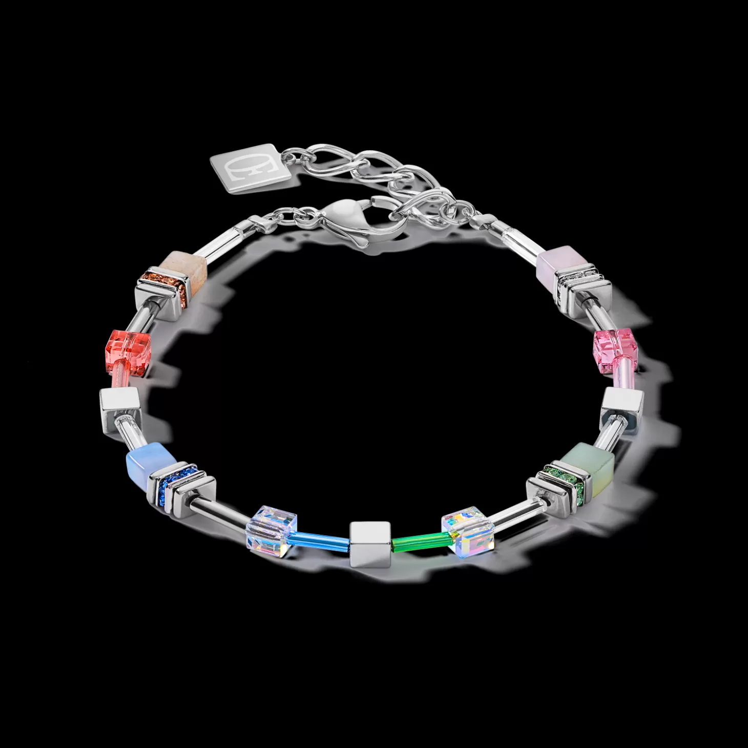 COEUR DE LION Bracelet Geocube® Multitask 4-In-1 Summer Multi Pastel-Silver