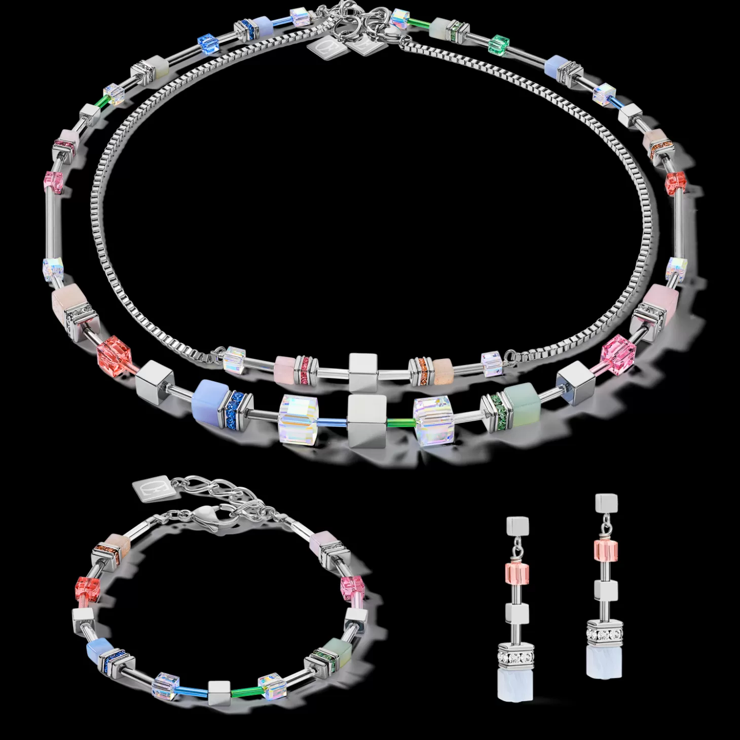 COEUR DE LION Bracelet Geocube® Multitask 4-In-1 Summer Multi Pastel-Silver