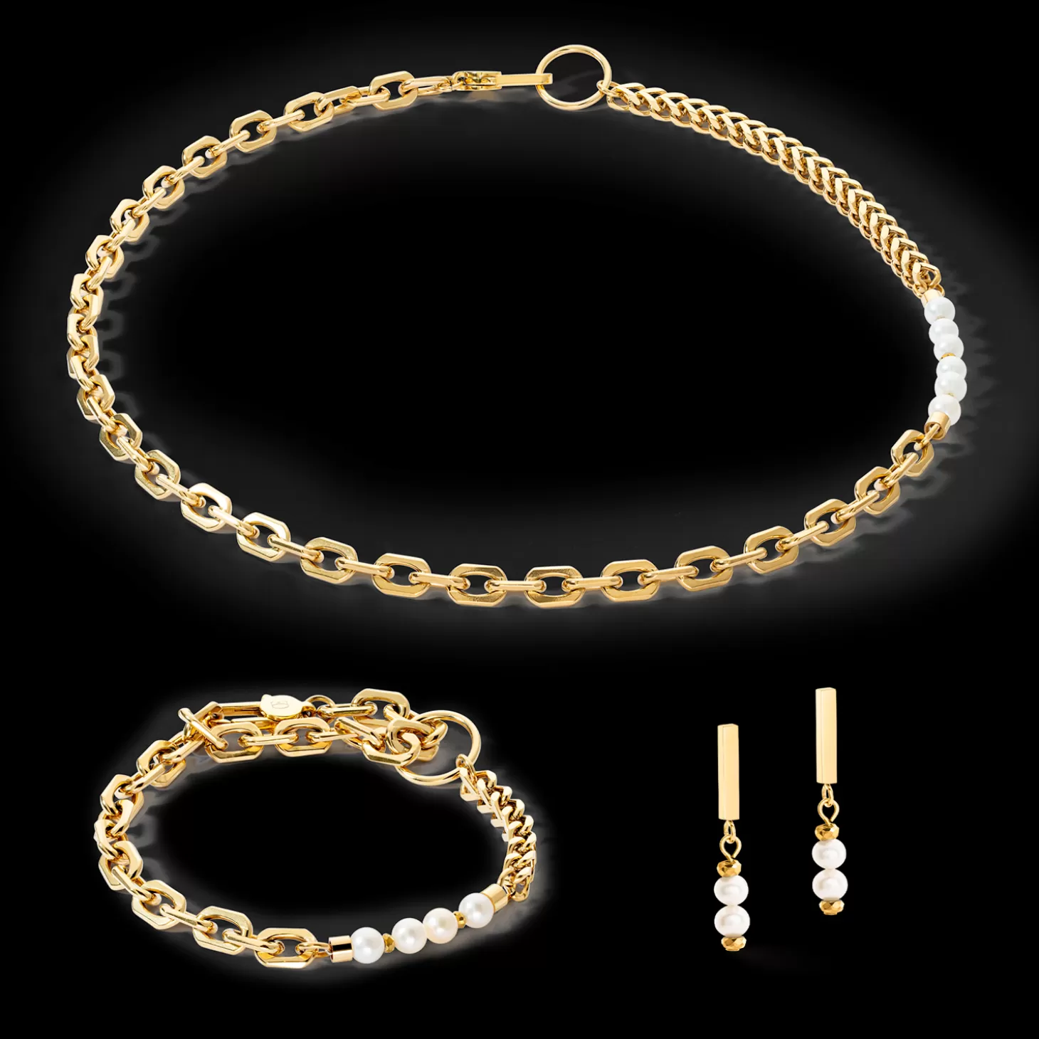 COEUR DE LION Bracelet Shape Shifter Freshwater Pearls Gold