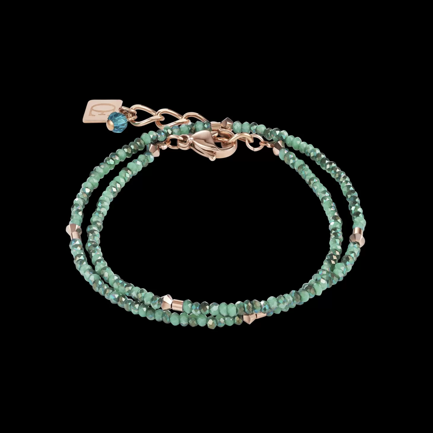 COEUR DE LION Bracelet Small Crystal Rose Gold & Petrol