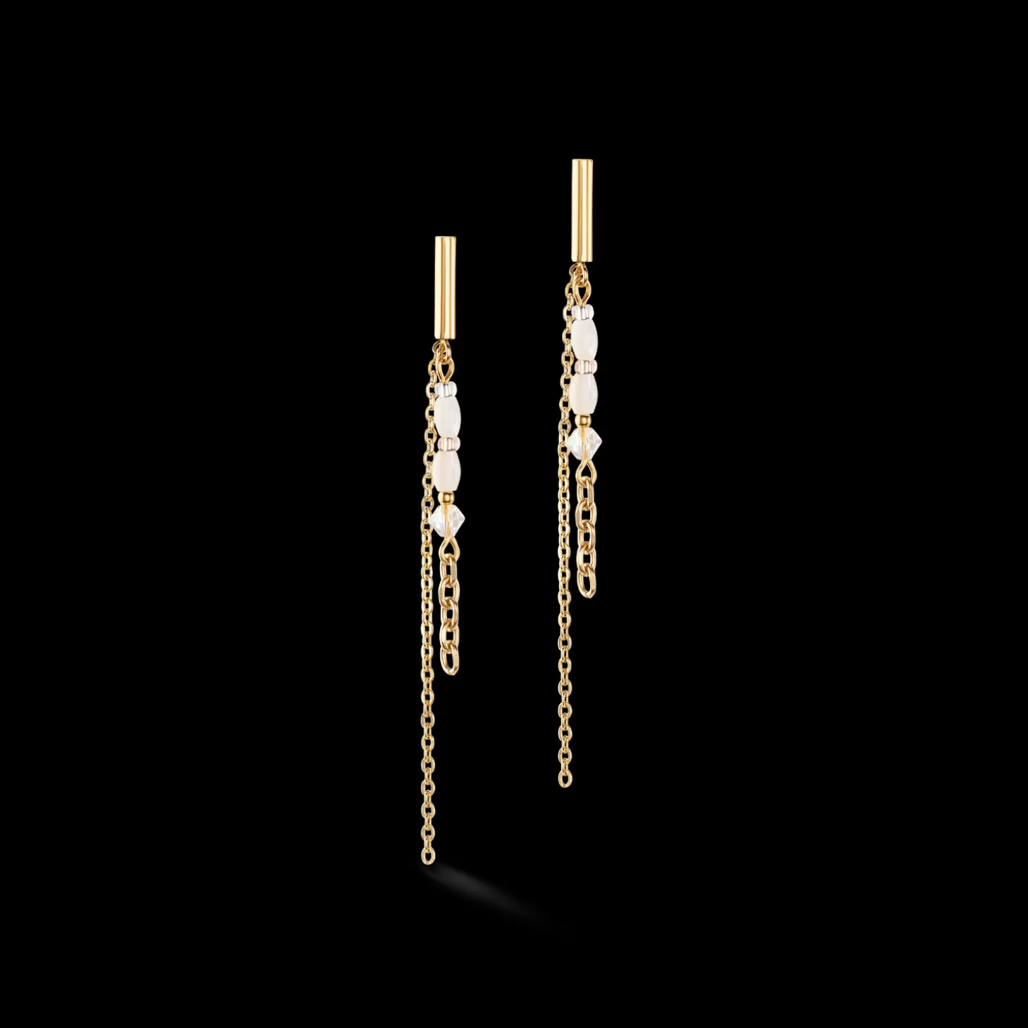 COEUR DE LION Brilliant Square Layer Earrings Gold