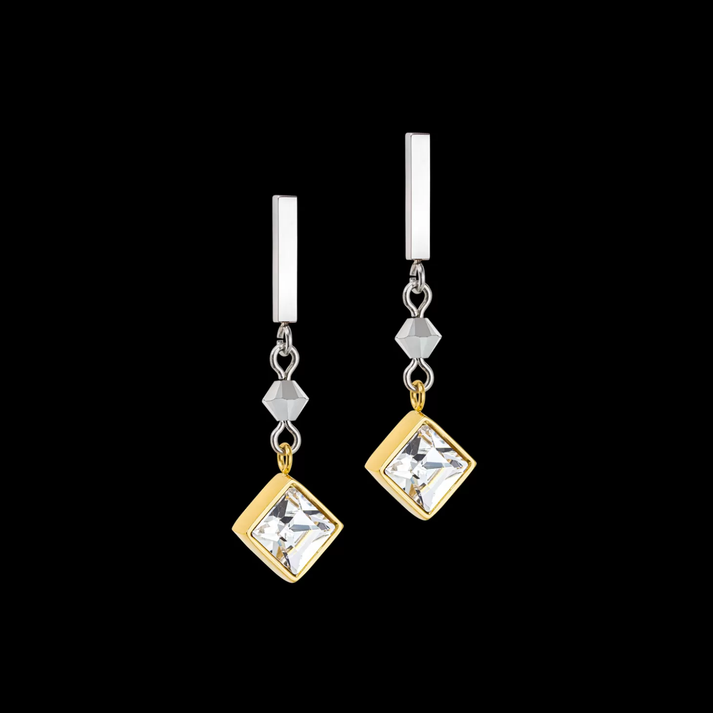 COEUR DE LION Brilliant Square Precious Earrings Multicolour Romantic Pastel