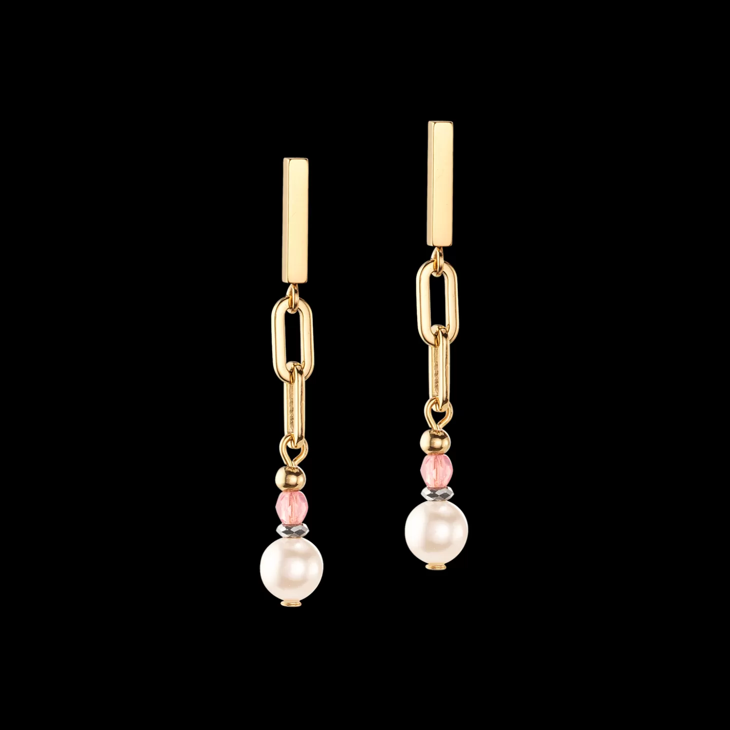 COEUR DE LION Classic Layer Earrings Gold Multicolour