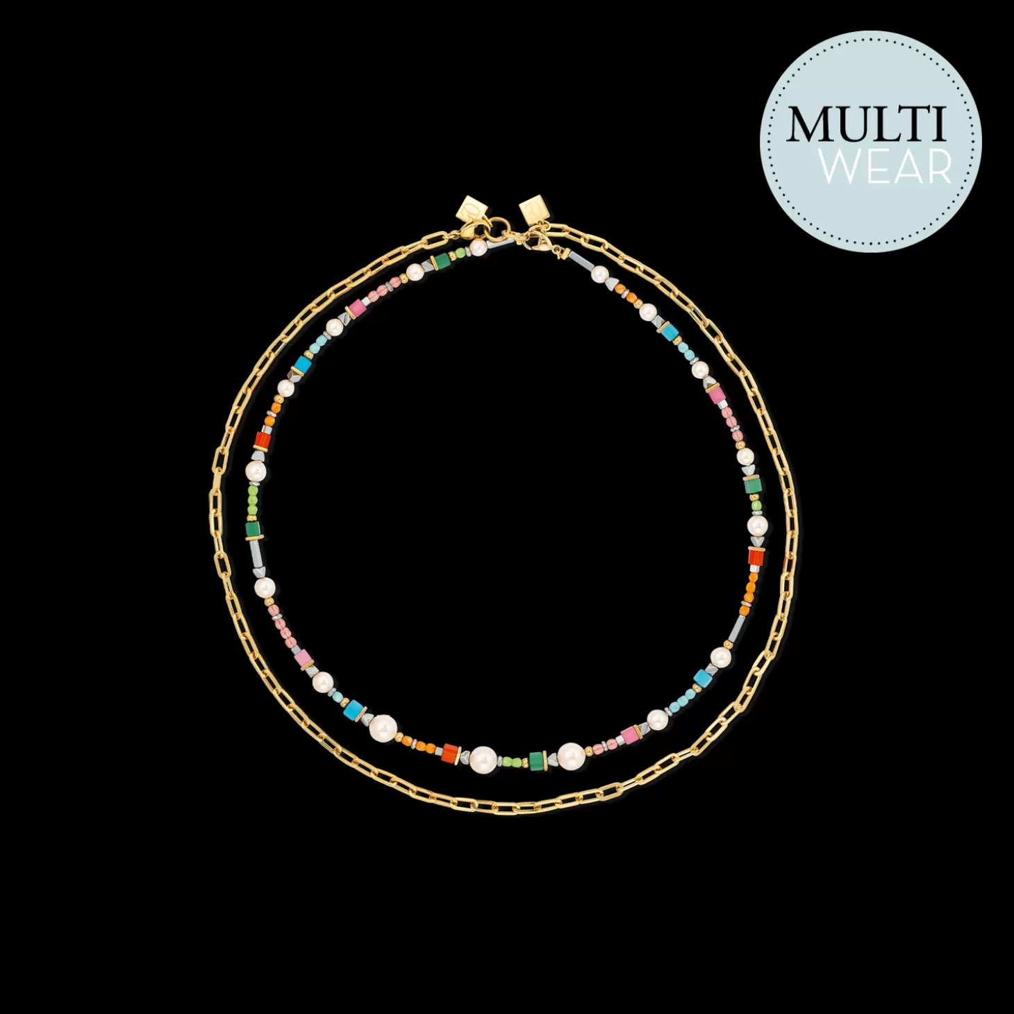 COEUR DE LION Classic Layer Necklace Gold Multicolour