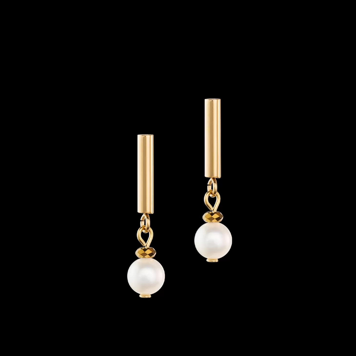 COEUR DE LION Classy Freshwater Pearl Earrings Gold