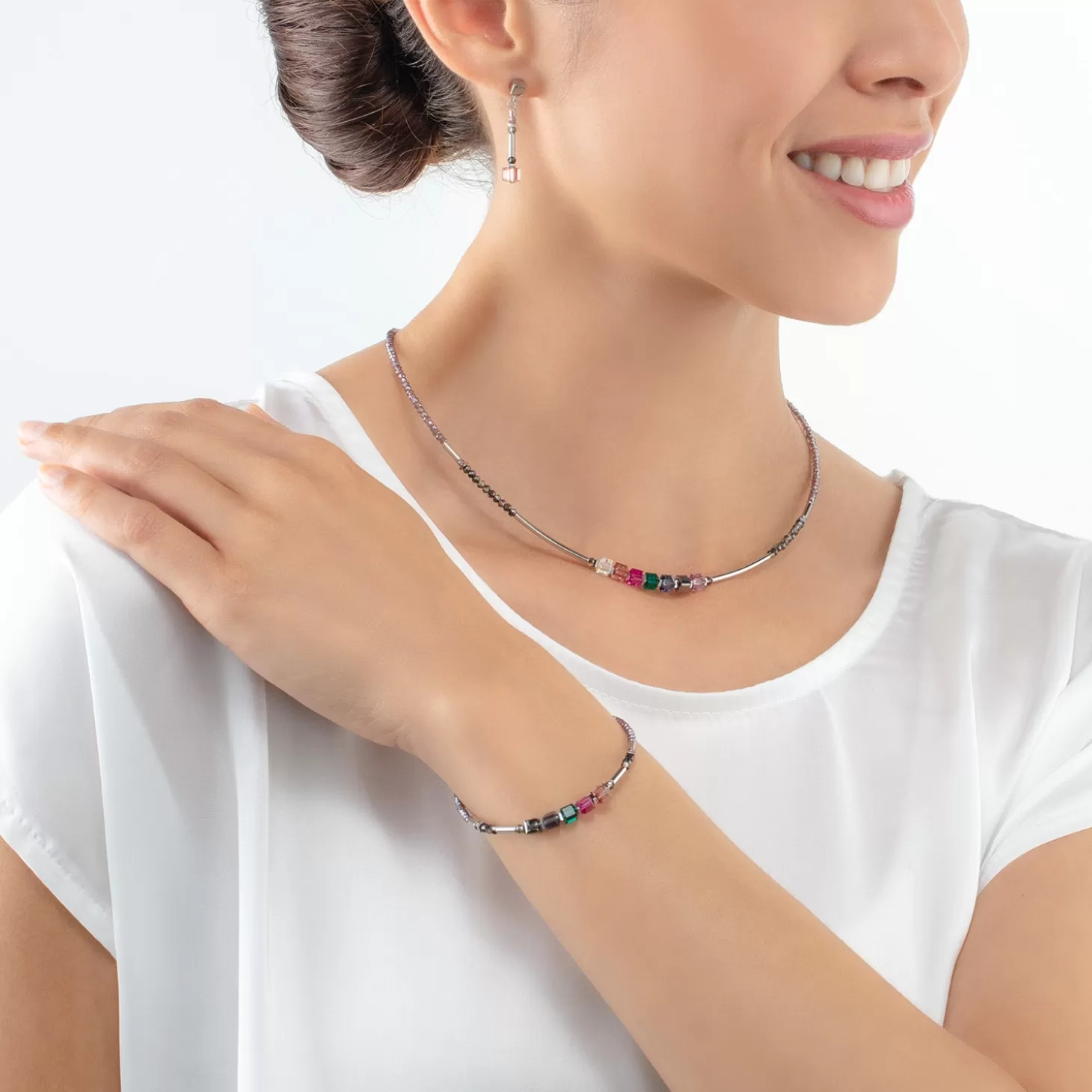 COEUR DE LION Cube Story Minimalistic Sparkling Bracelet Multicolour Art Nouveau