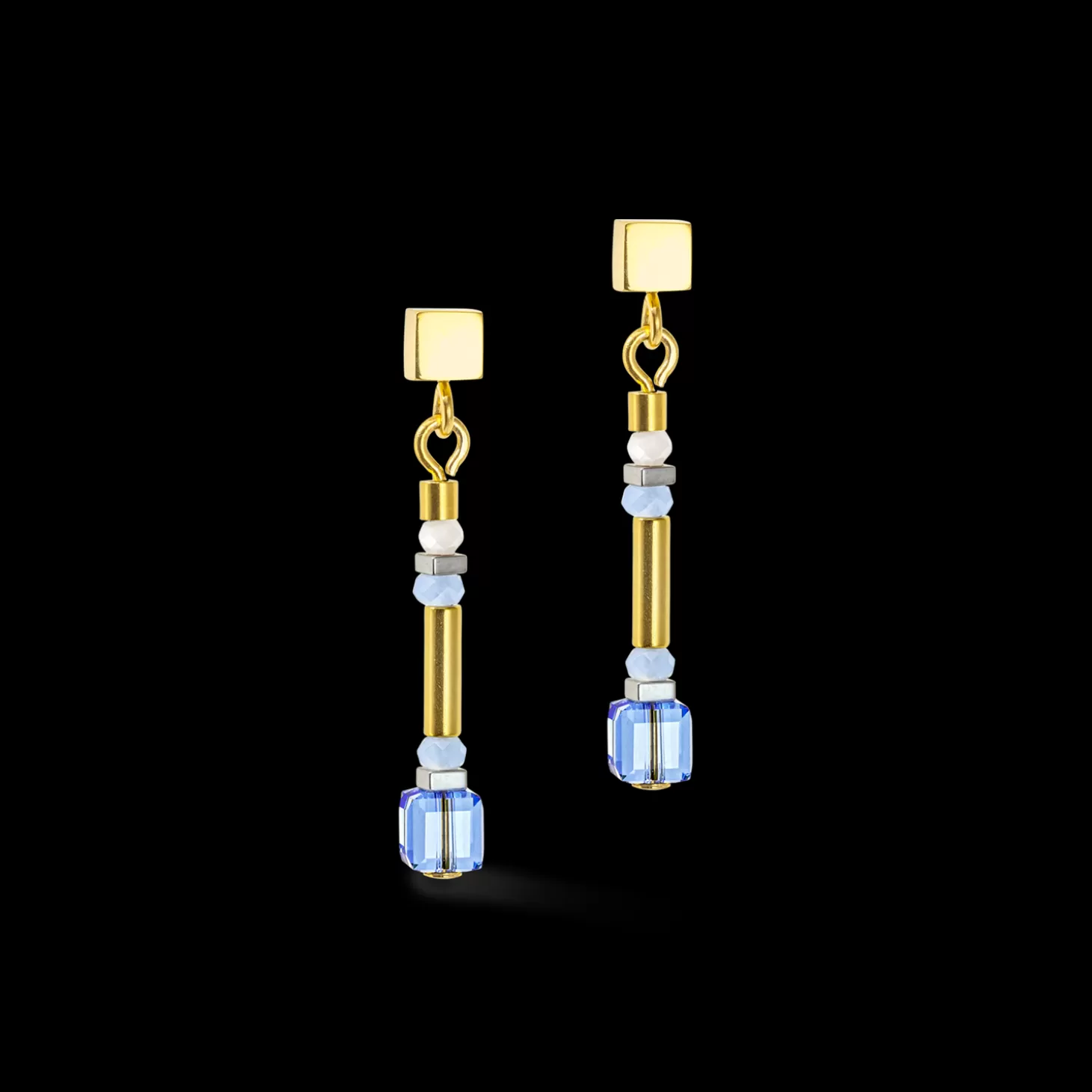 COEUR DE LION Cube Story Minimalistic Sparkling Earrings Multicolor Pastell