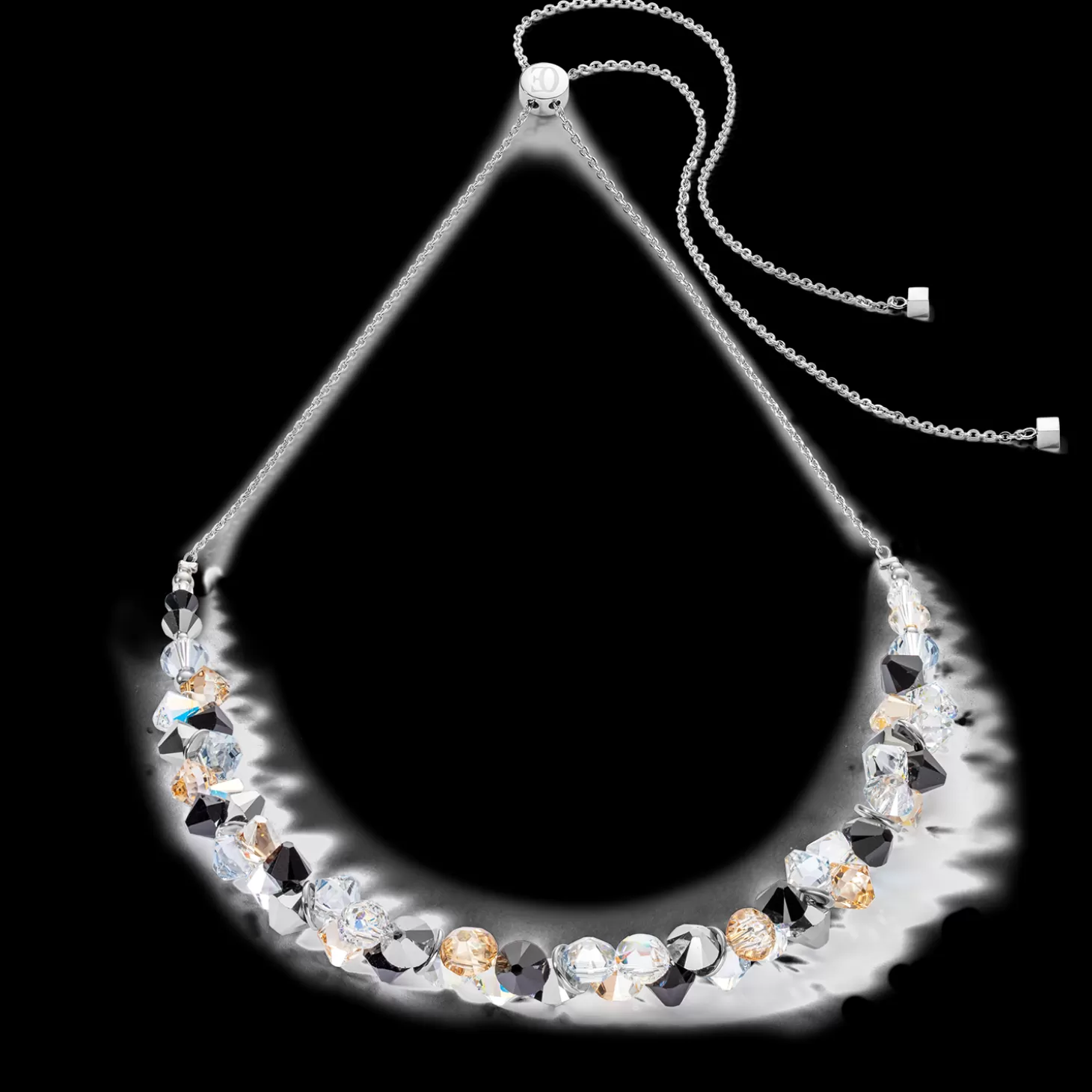 COEUR DE LION Dancing Crystals Necklace Silver Black