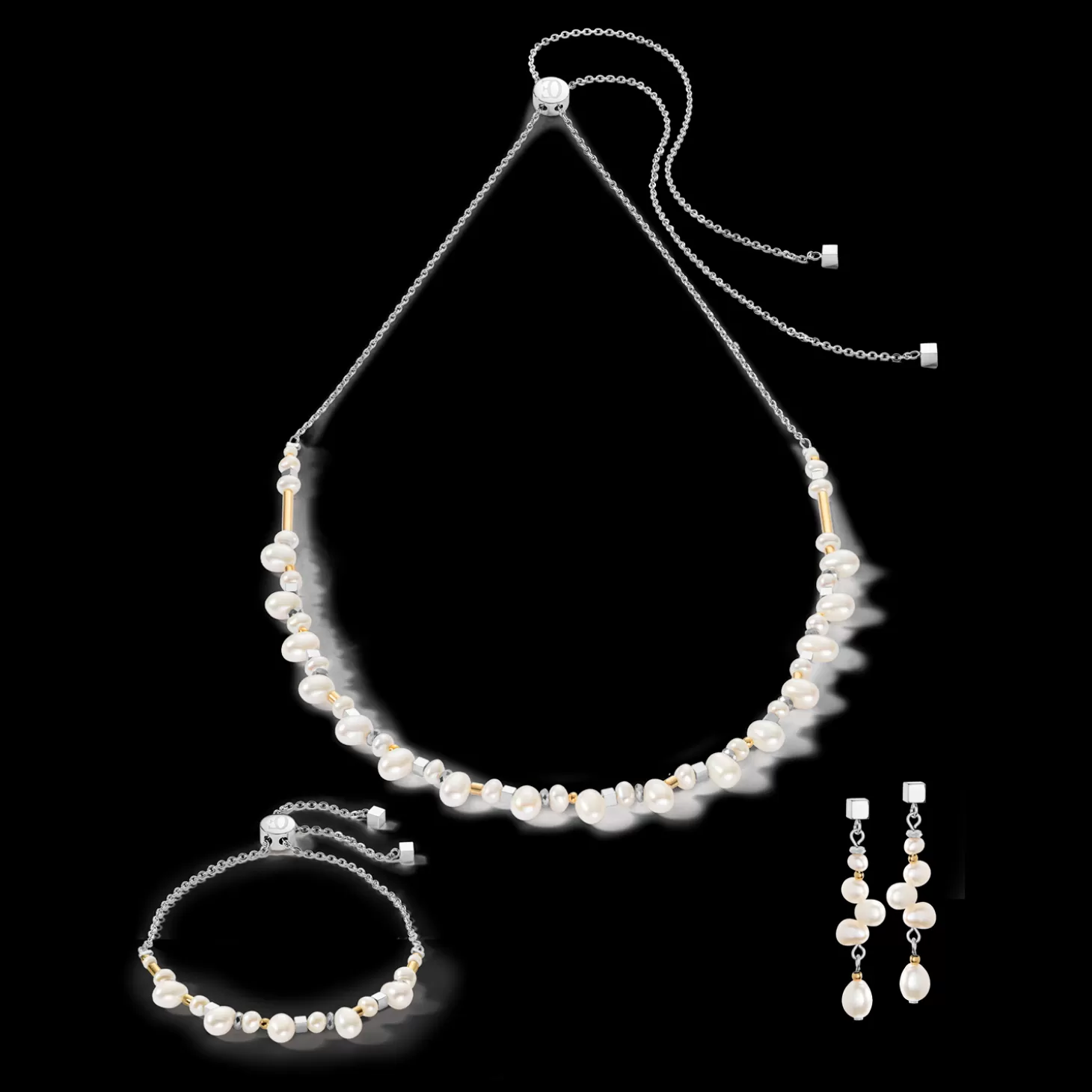 COEUR DE LION Dancing Freshwater Pearls Necklace Bicolor