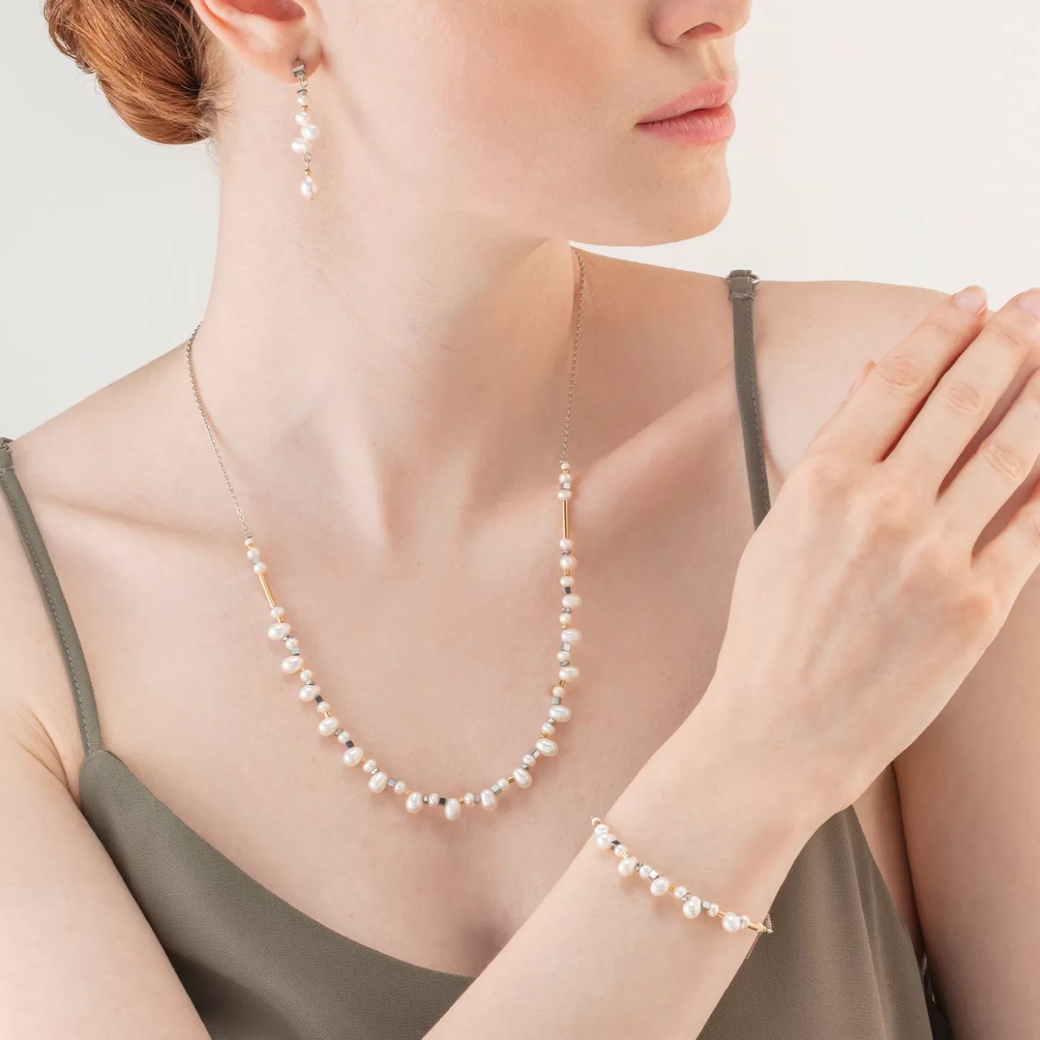 COEUR DE LION Dancing Freshwater Pearls Necklace Bicolor
