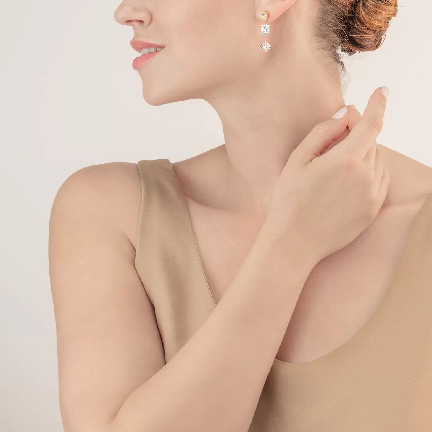 COEUR DE LION Earrings Brilliant Square Trilogy Interchangeable Pendant Tricolor