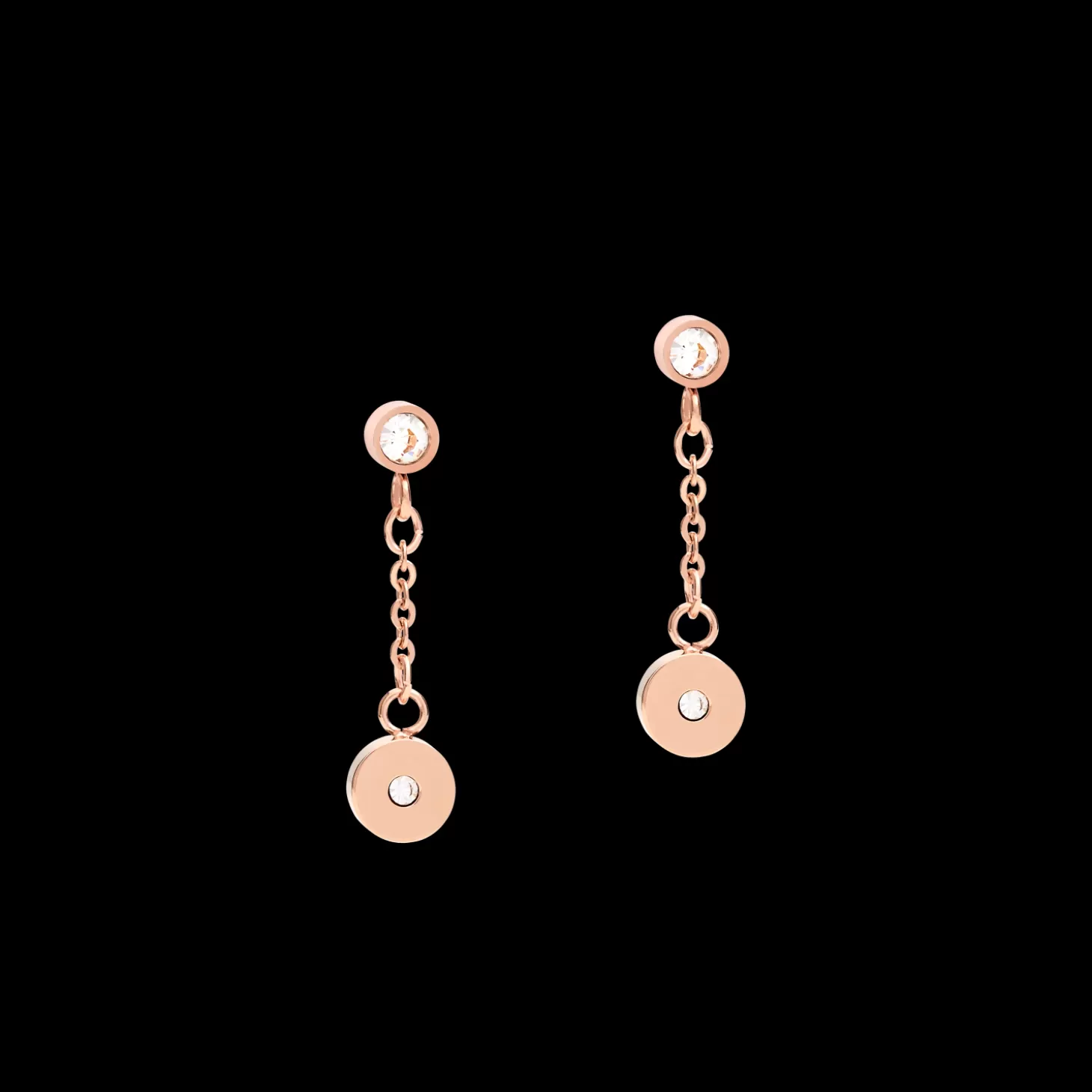 COEUR DE LION Earrings Coins & Chains Rose Gold-White