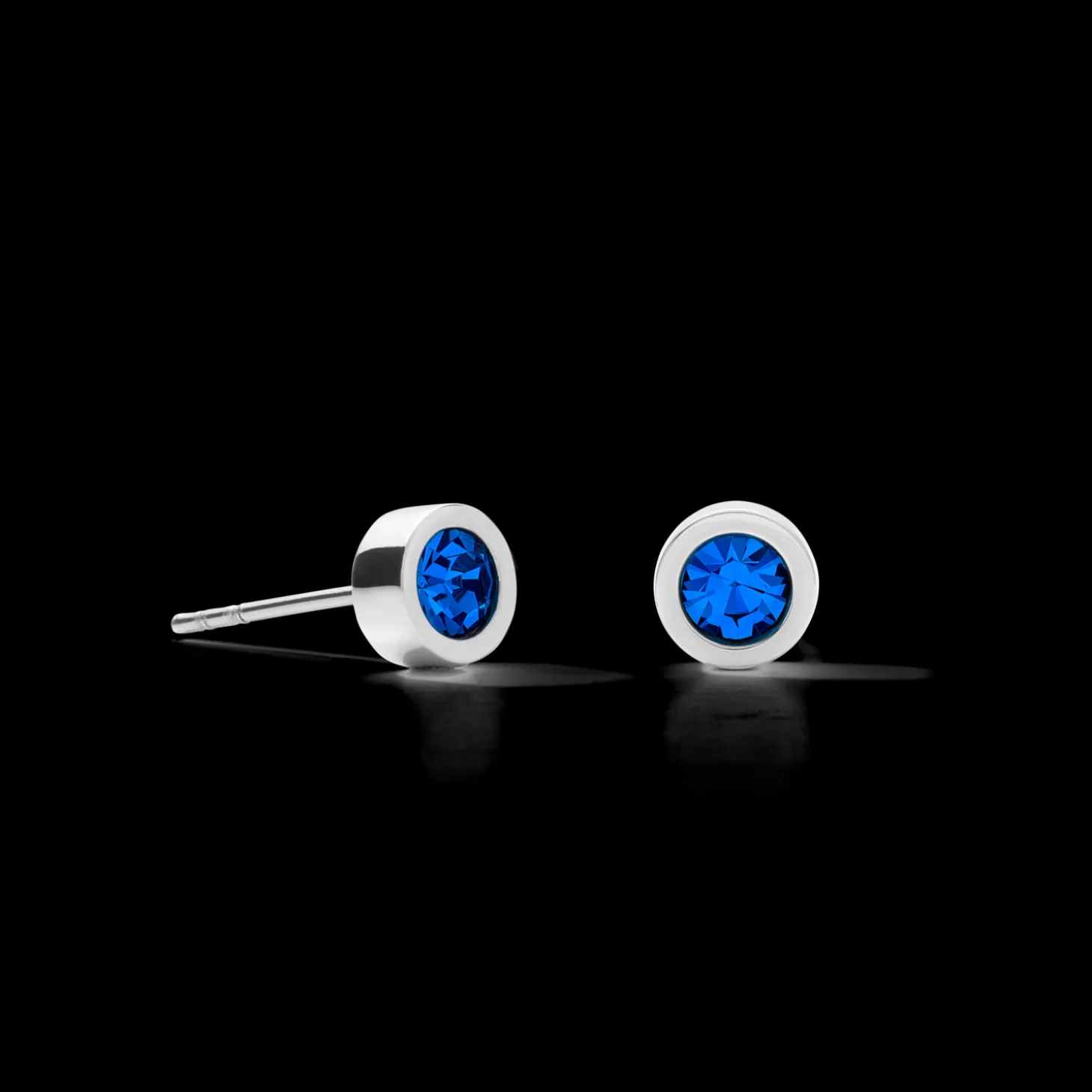 COEUR DE LION Earrings Crystal & Stainless Steel Silver Bleu