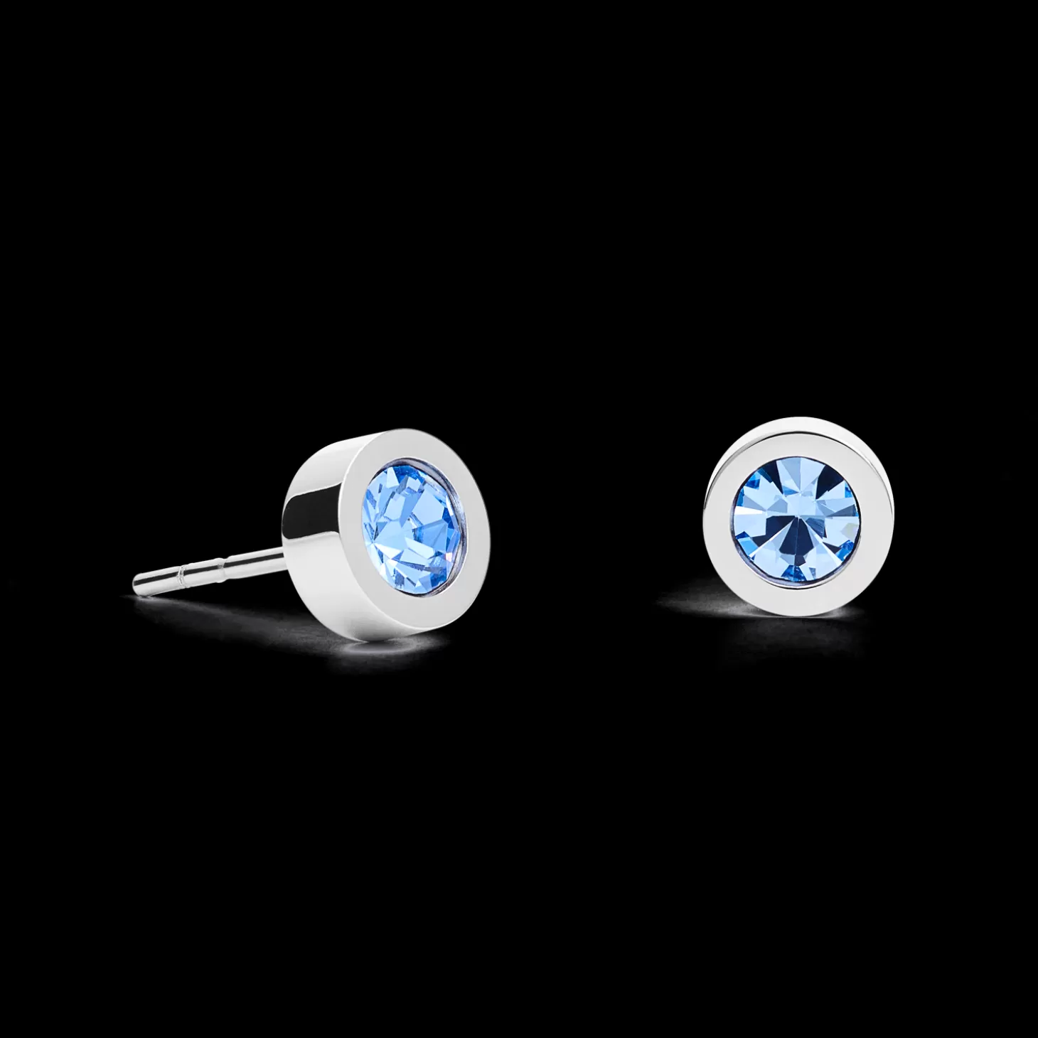 COEUR DE LION Earrings Crystal & Stainless Steel Silver Light Blue