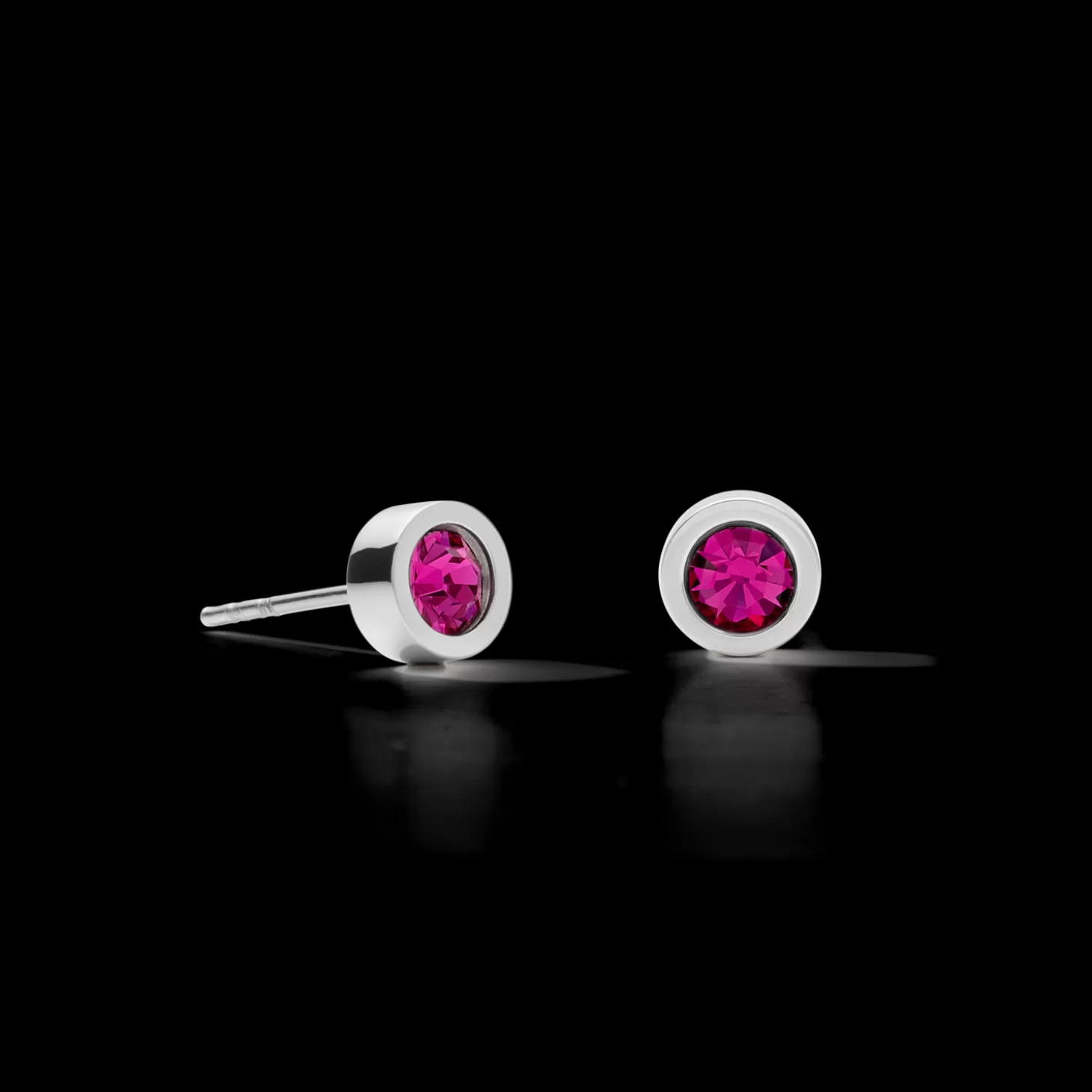 COEUR DE LION Earrings Crystal & Stainless Steel Silver Pink