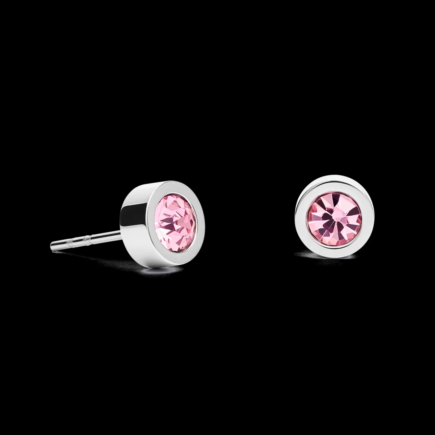 COEUR DE LION Earrings Crystal & Stainless Steel Silver Rose