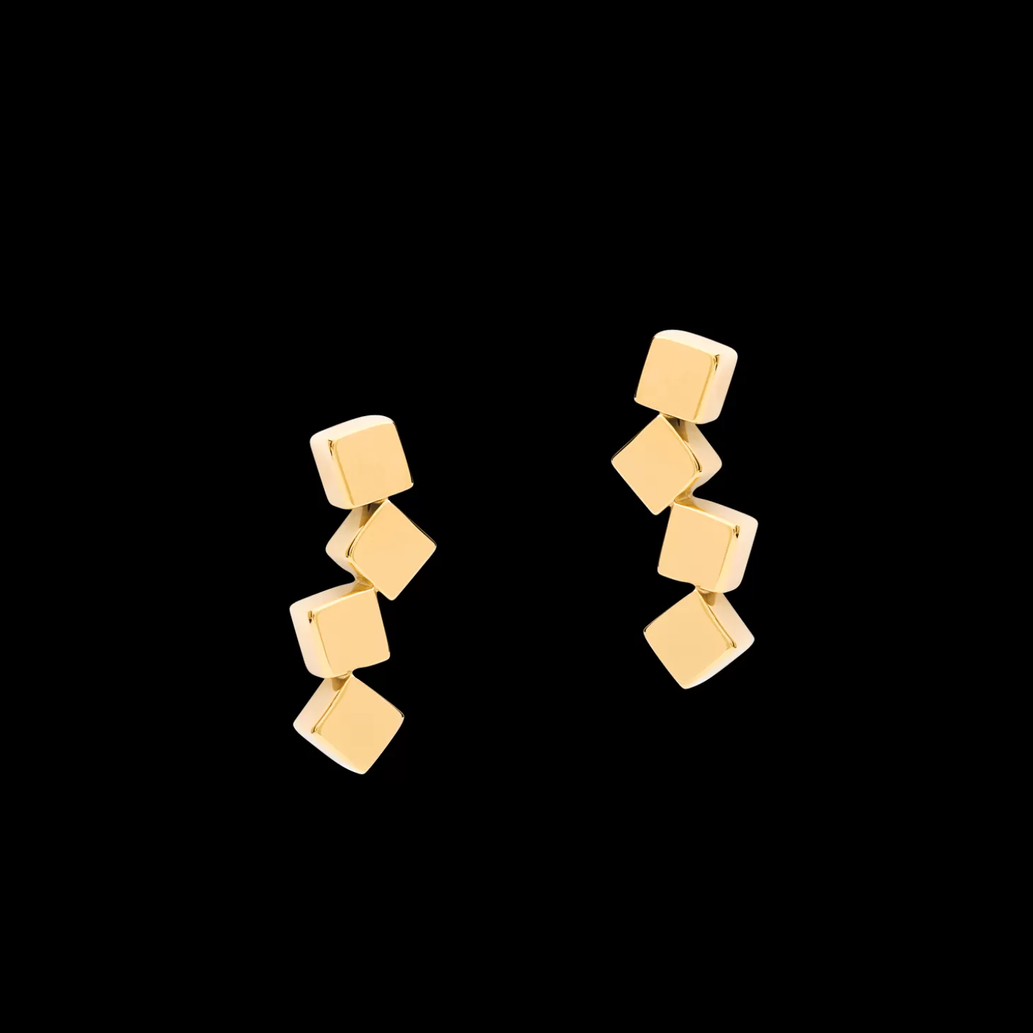 COEUR DE LION Earrings Dancing Geocube® Stainless Steel Gold