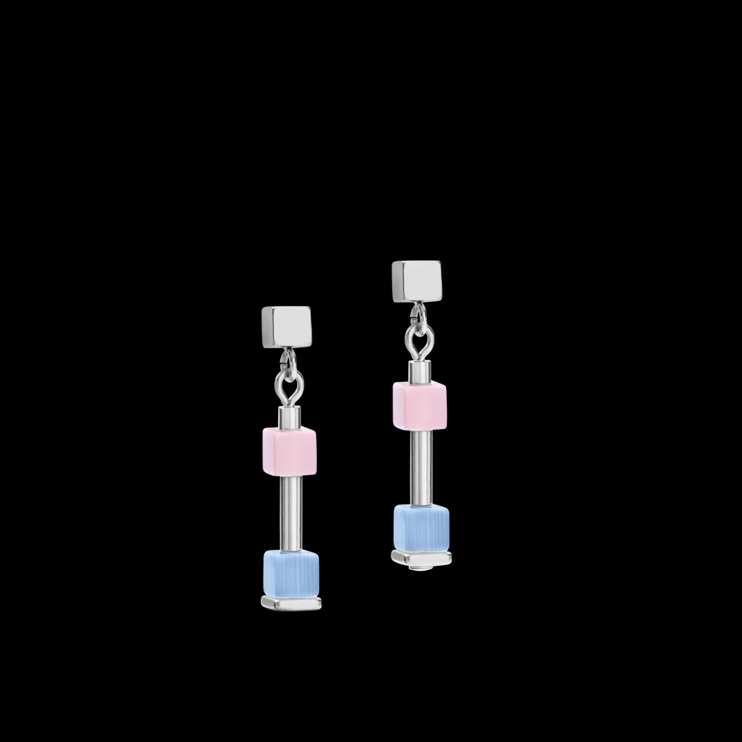 COEUR DE LION Earrings Geocube® Fine Pastel Blue-Rose