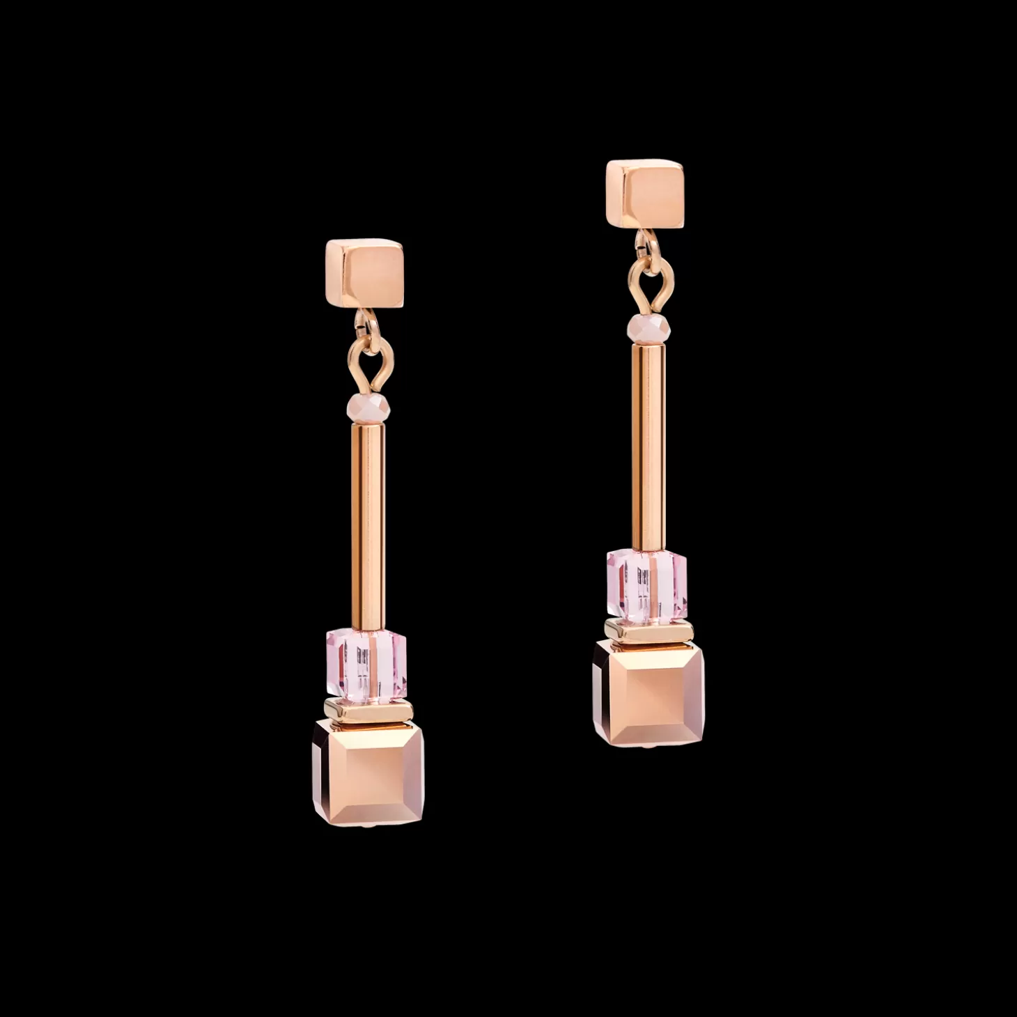 COEUR DE LION Earrings Geocube® Frontline Rose Gold-Lilac