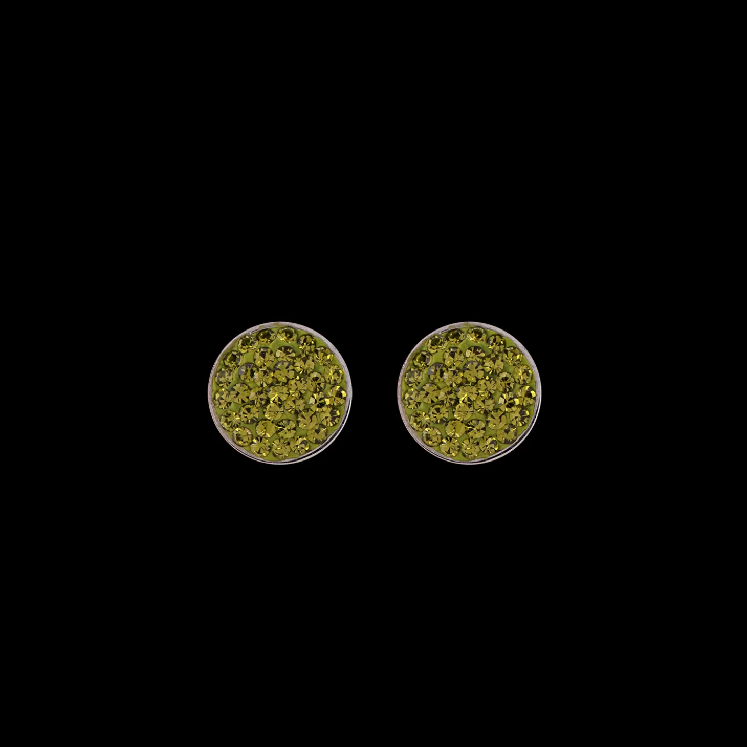 COEUR DE LION Earrings Rhinestone Pave Olive