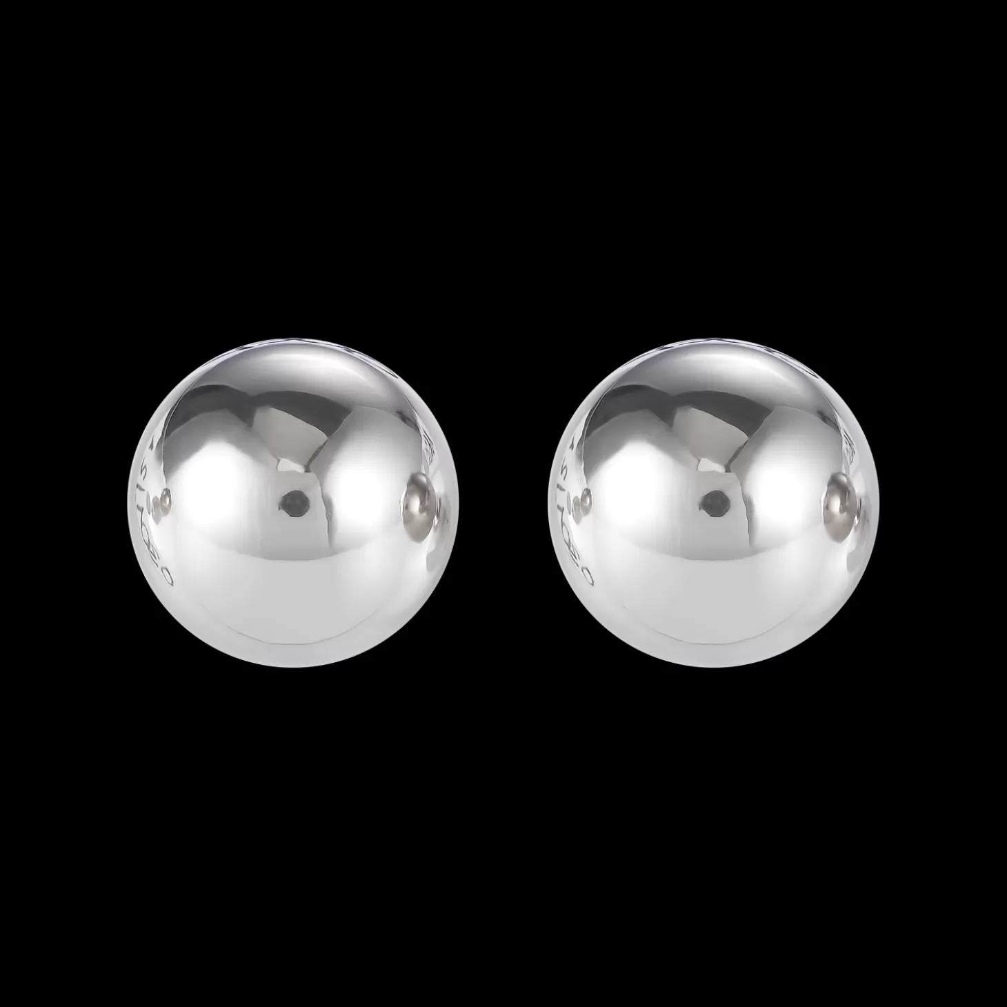 COEUR DE LION Earrings Stainless Steel Ball Large Silver