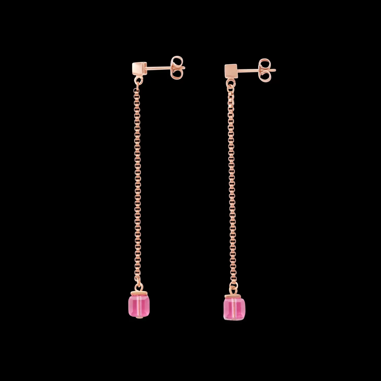 COEUR DE LION Earrings Stainless Steel Rose Gold & Crystals Rose