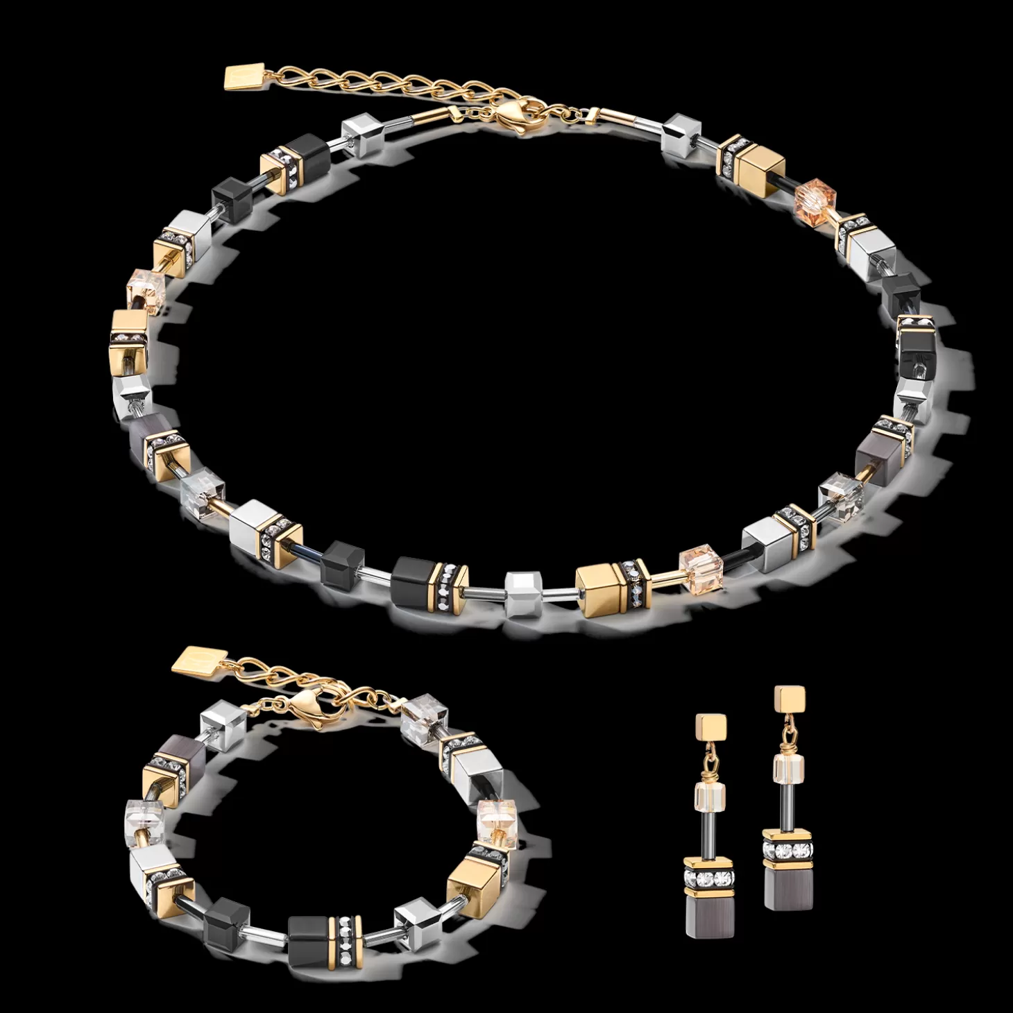 COEUR DE LION Geocube® Bracelet Grey-Gold