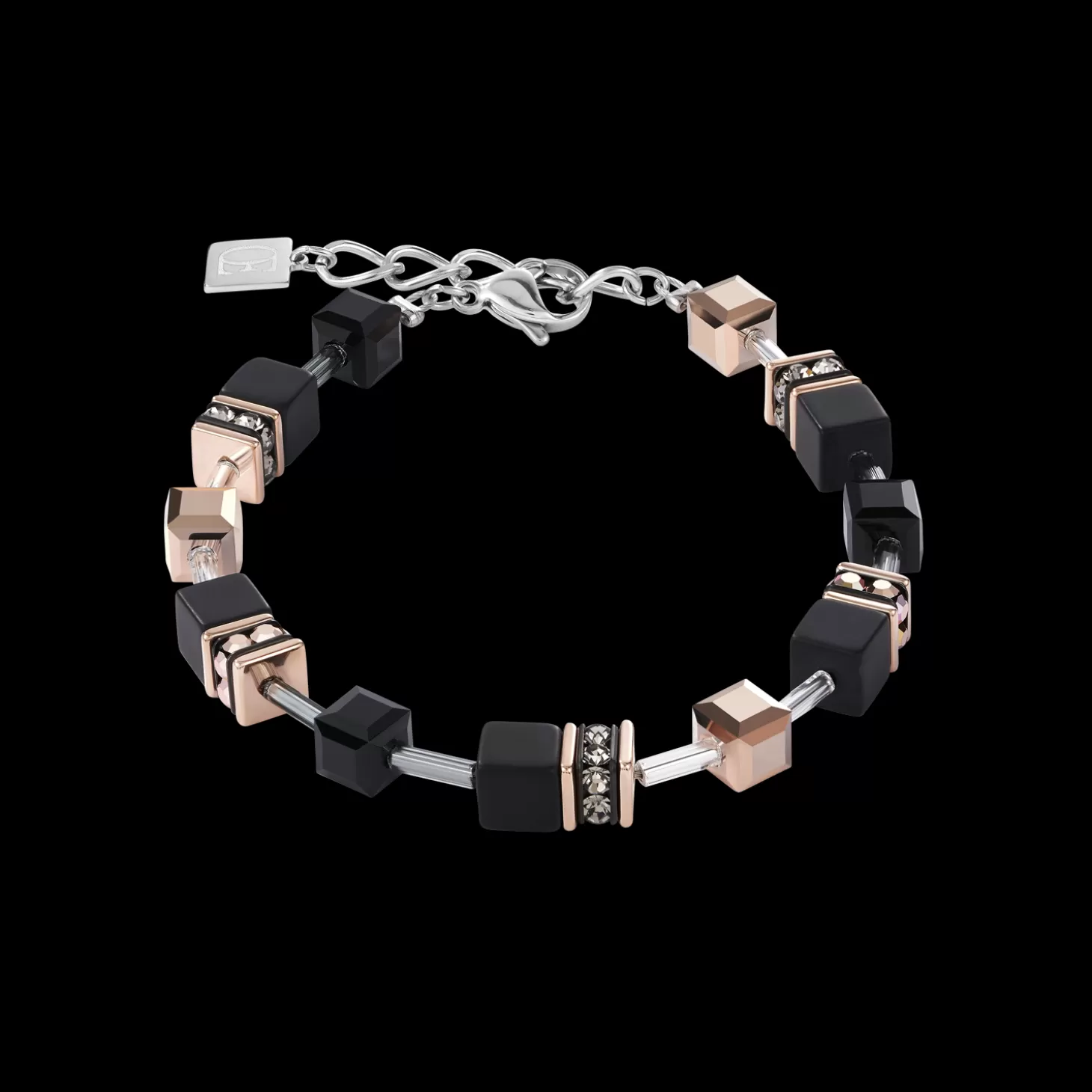 COEUR DE LION Geocube® Bracelet Onyx Black-Rose Gold