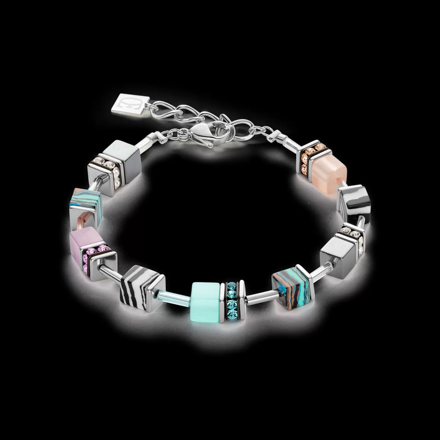 COEUR DE LION Geocube® Candy Bracelet Aqua Pink