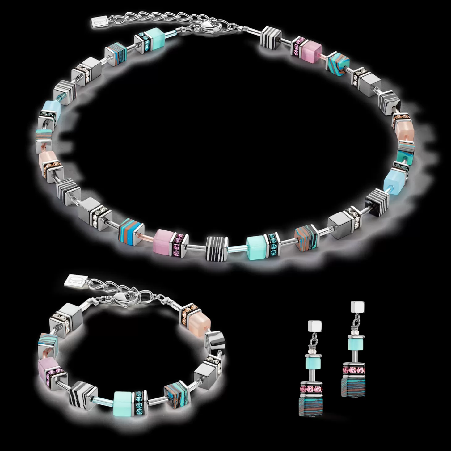 COEUR DE LION Geocube® Candy Bracelet Aqua Pink