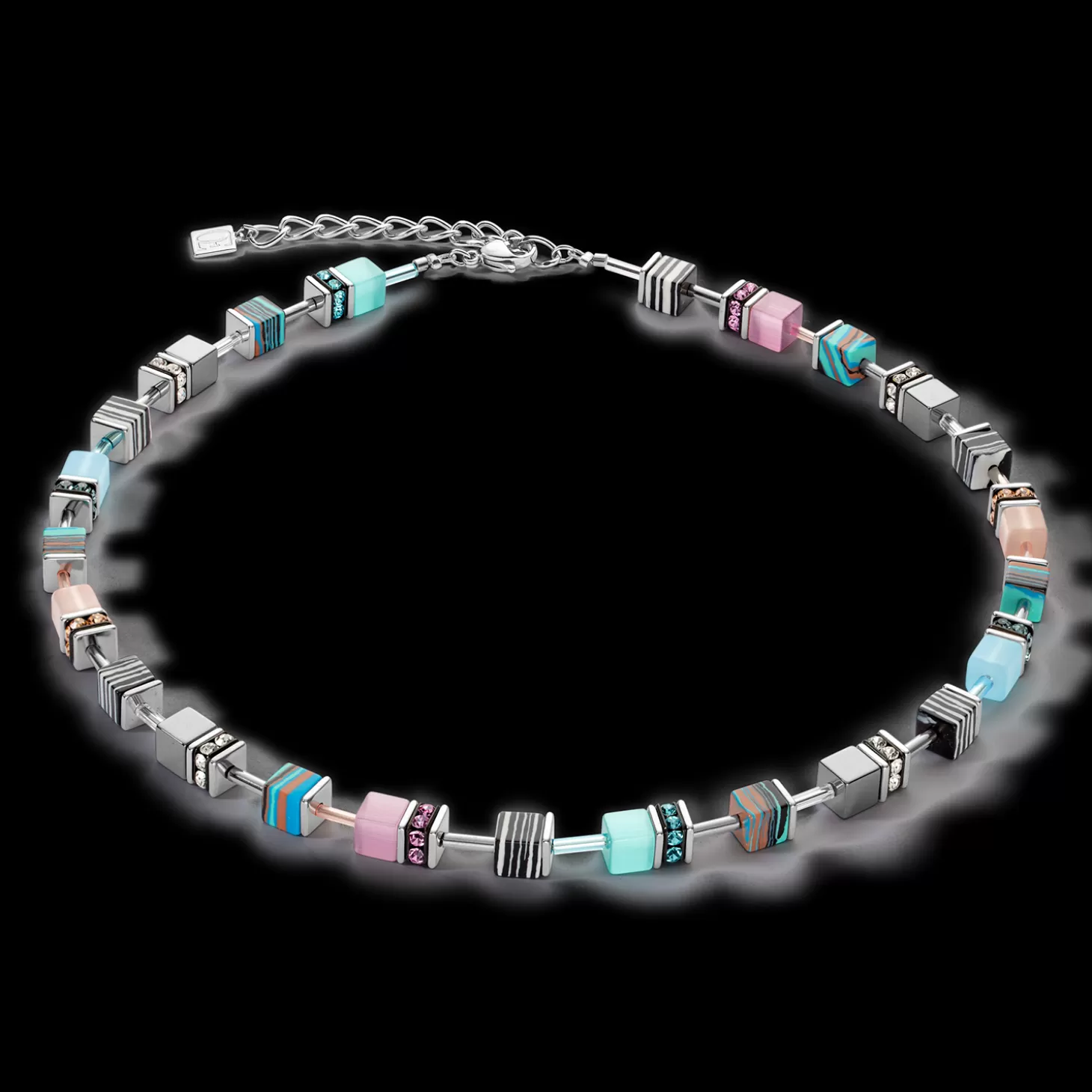 COEUR DE LION Geocube® Candy Necklace Aqua Pink