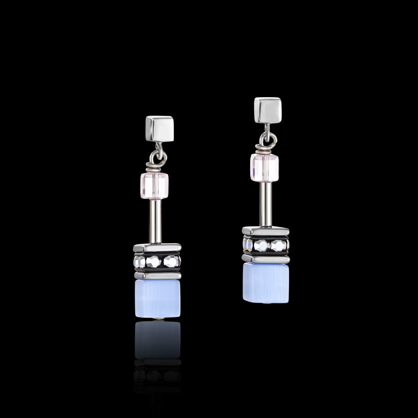 COEUR DE LION Geocube® Earrings Blue-Rose