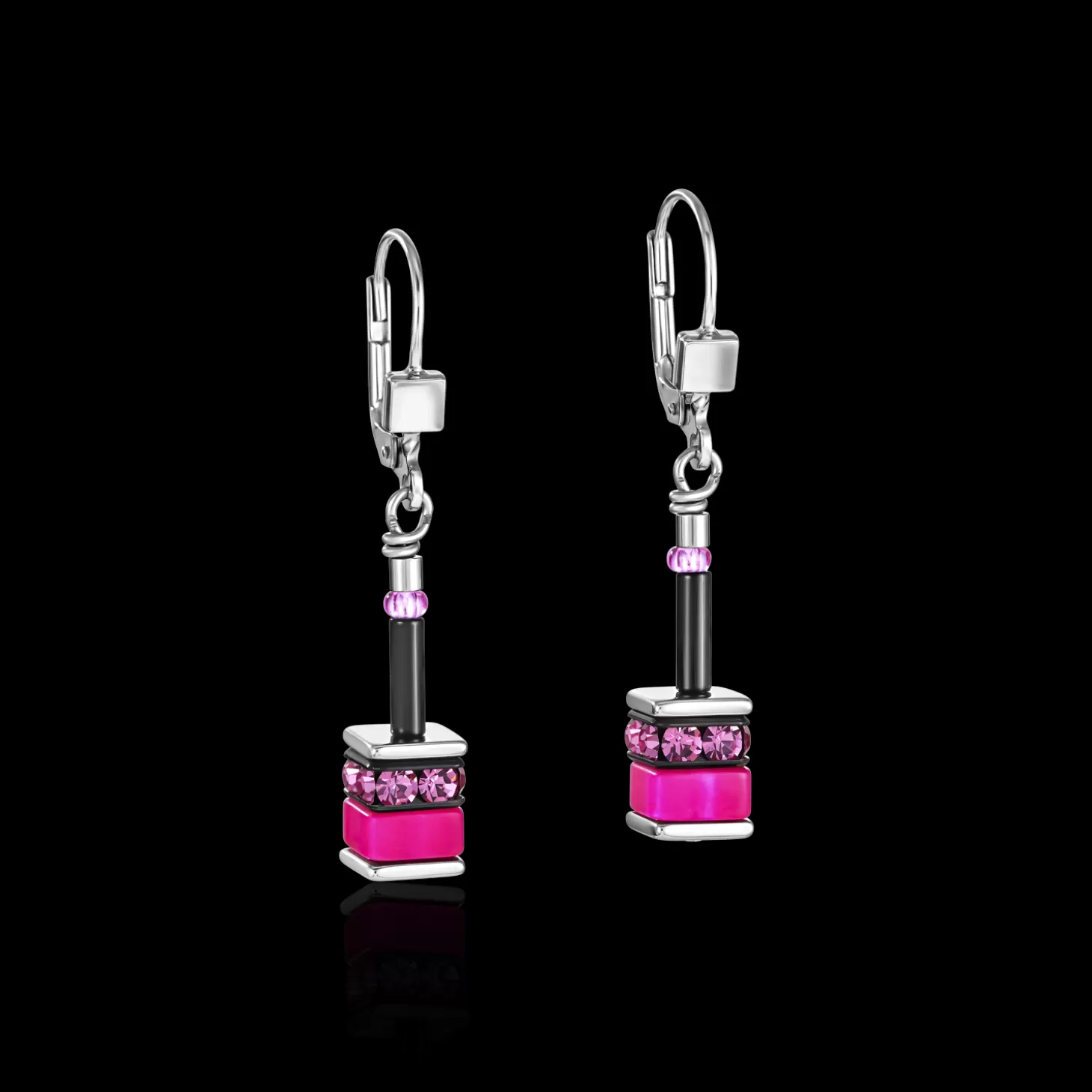 COEUR DE LION Geocube® Earrings Classic Polaris & Rhinestone Multicolour