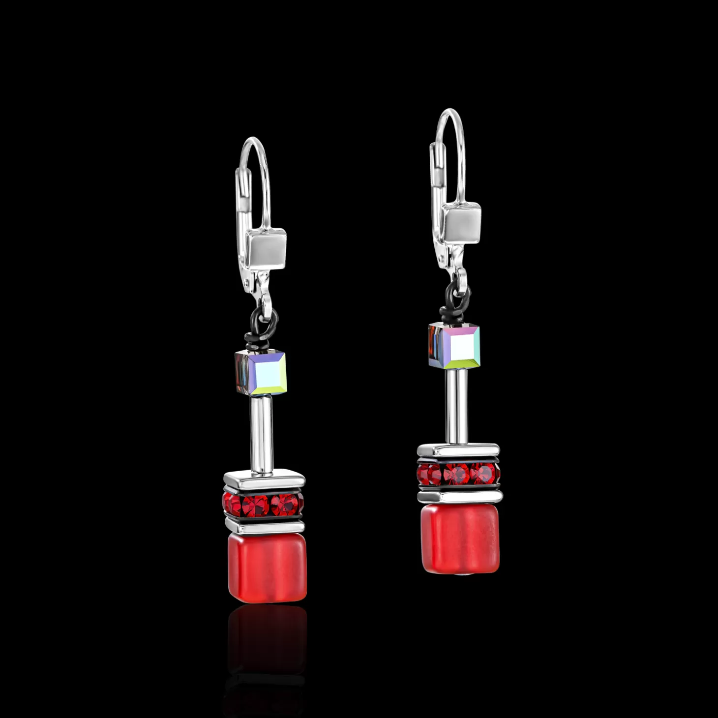 COEUR DE LION Geocube® Earrings Red