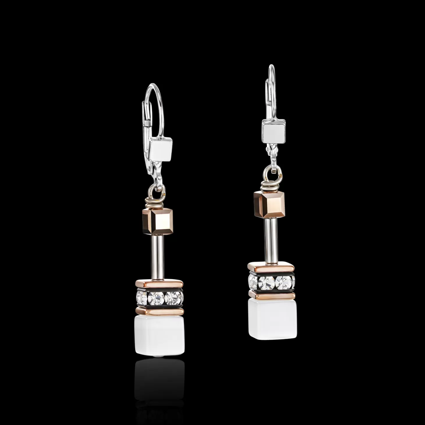 COEUR DE LION Geocube® Earrings White