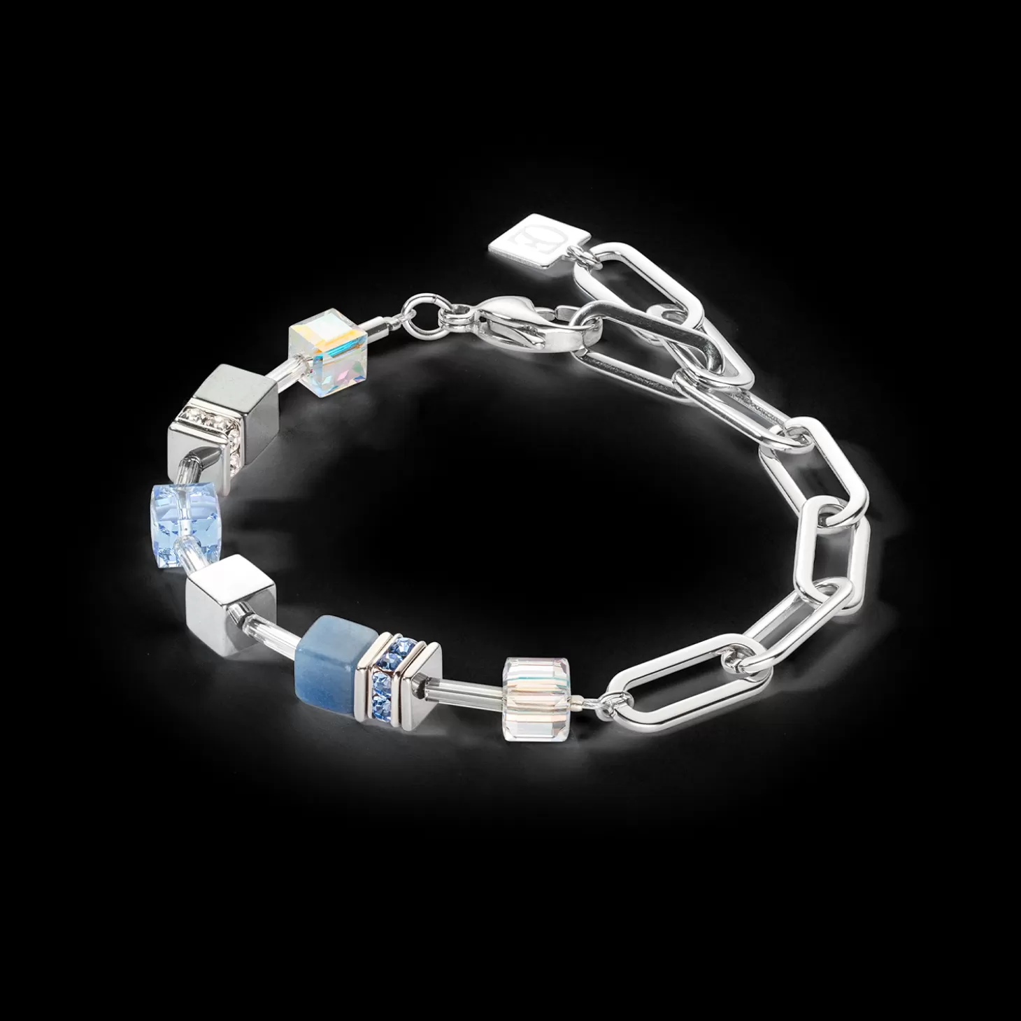 COEUR DE LION Geocube® Fusion Chain Bracelet Silver Blue