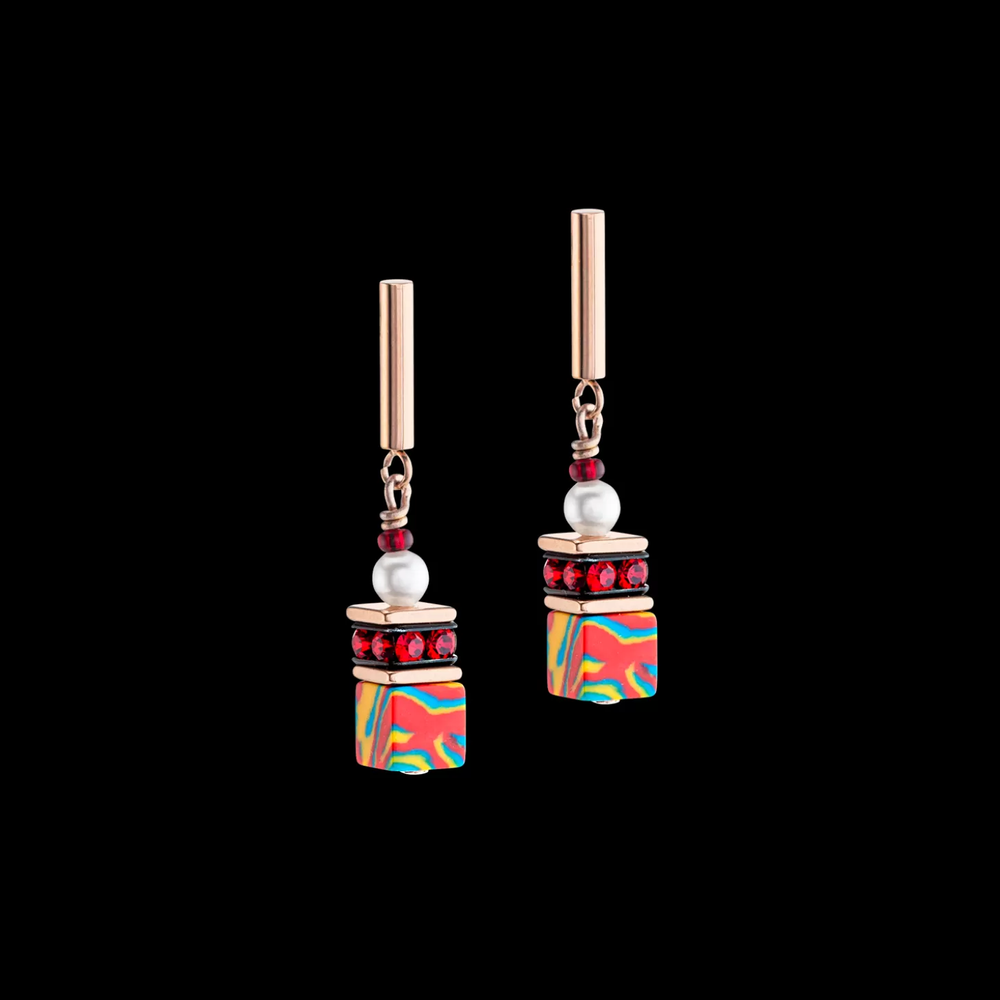 COEUR DE LION Geocube® Fusion Festive Earrings Red