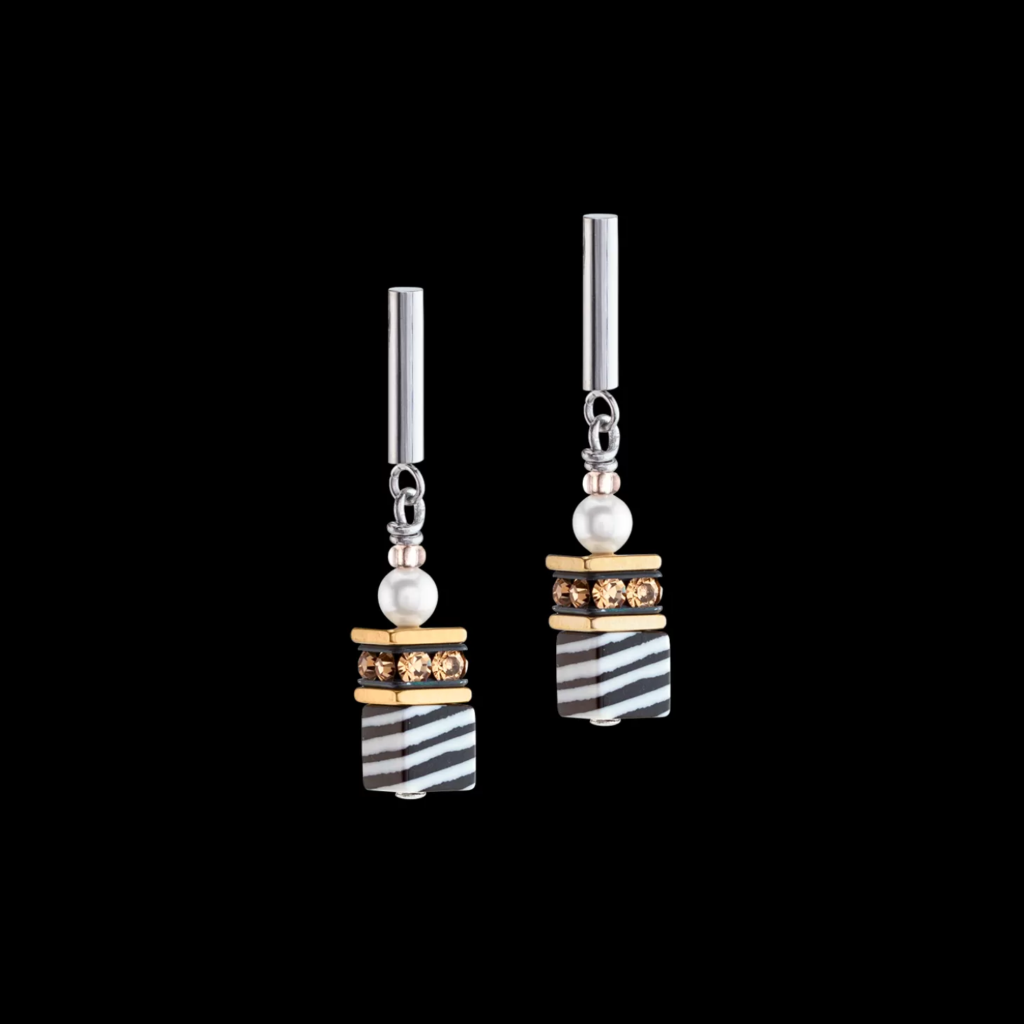 COEUR DE LION Geocube® Fusion Festive Earrings Tricolour