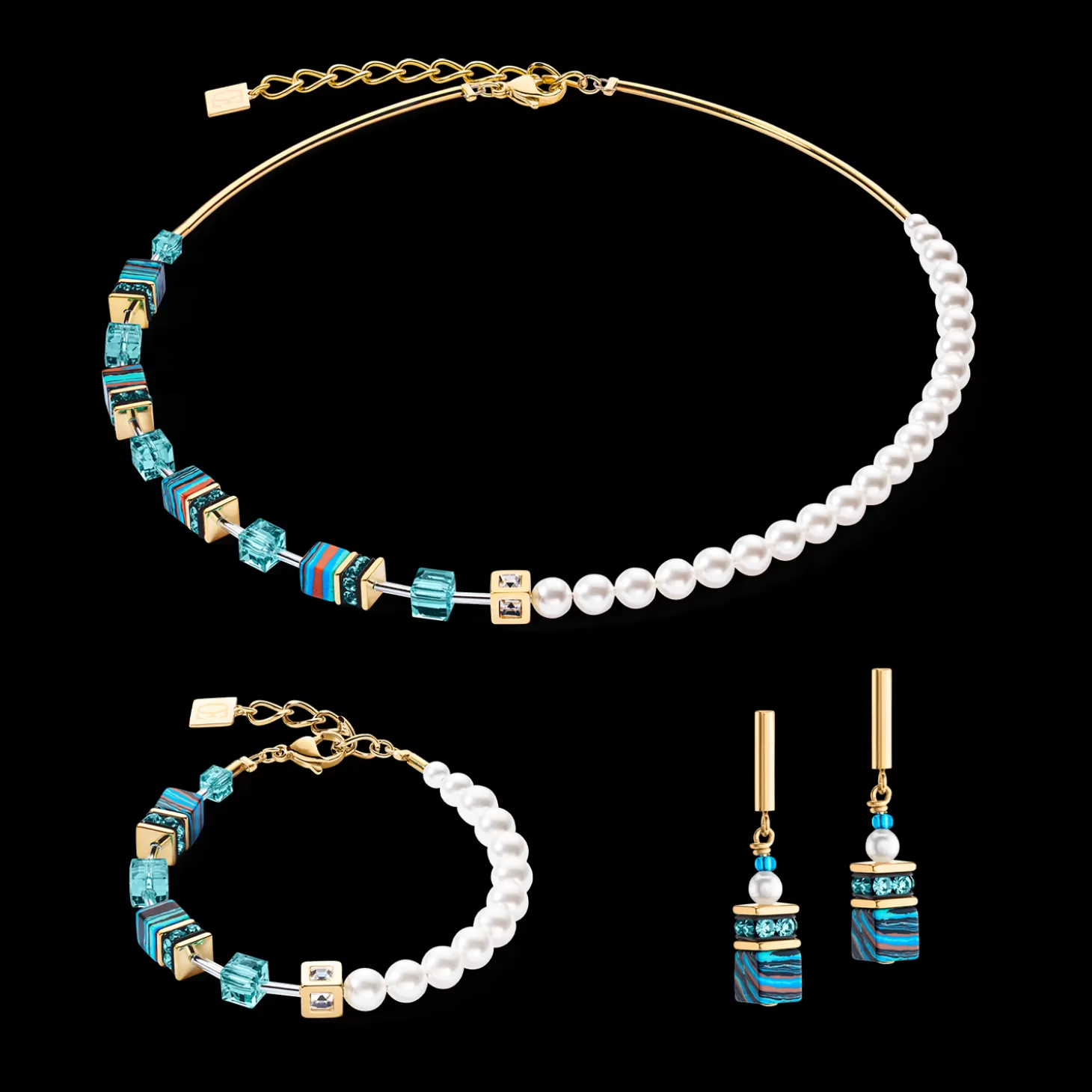 COEUR DE LION Geocube® Fusion Festive Earrings Turquoise