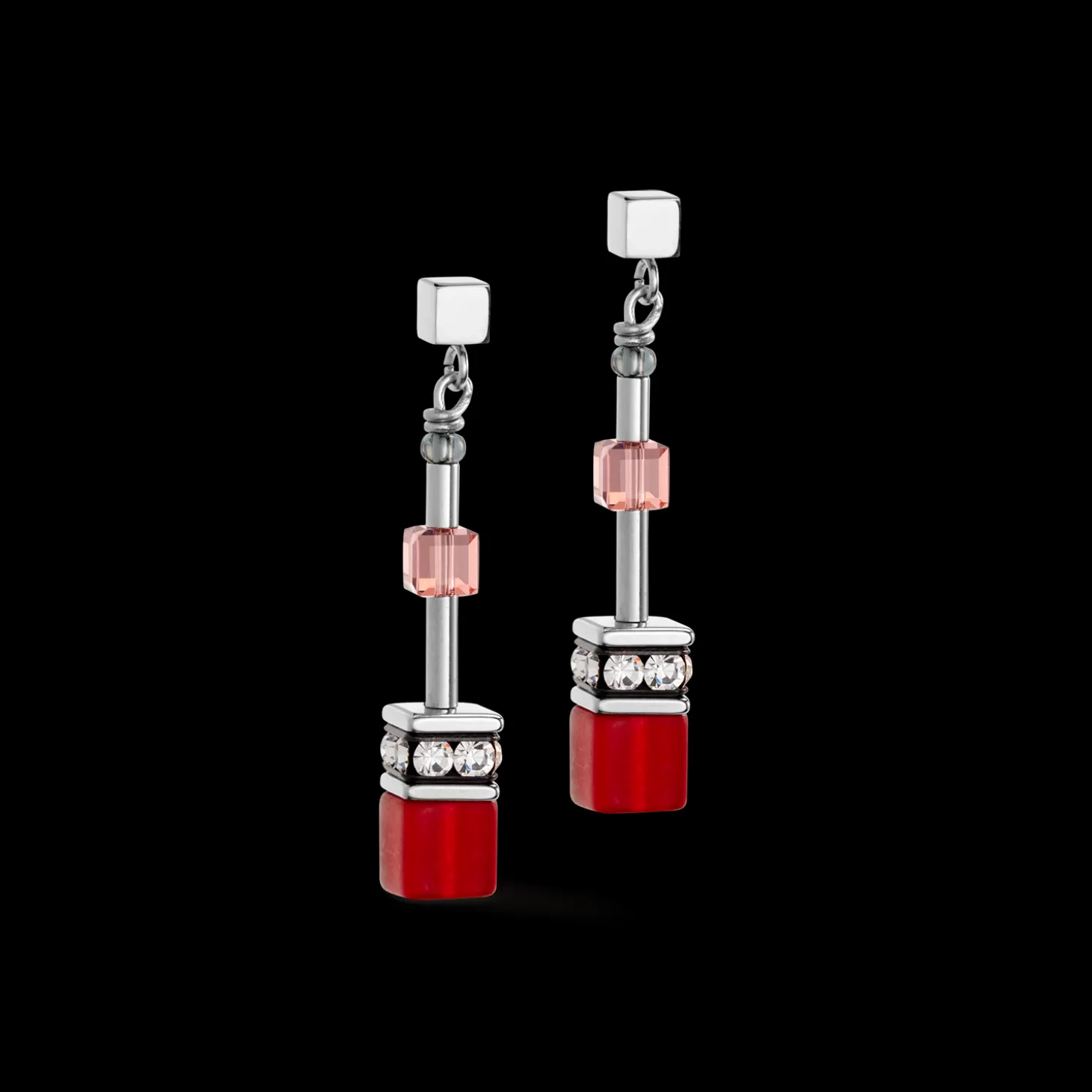 COEUR DE LION Geocube® Iconic 50 Cm Earrings Red