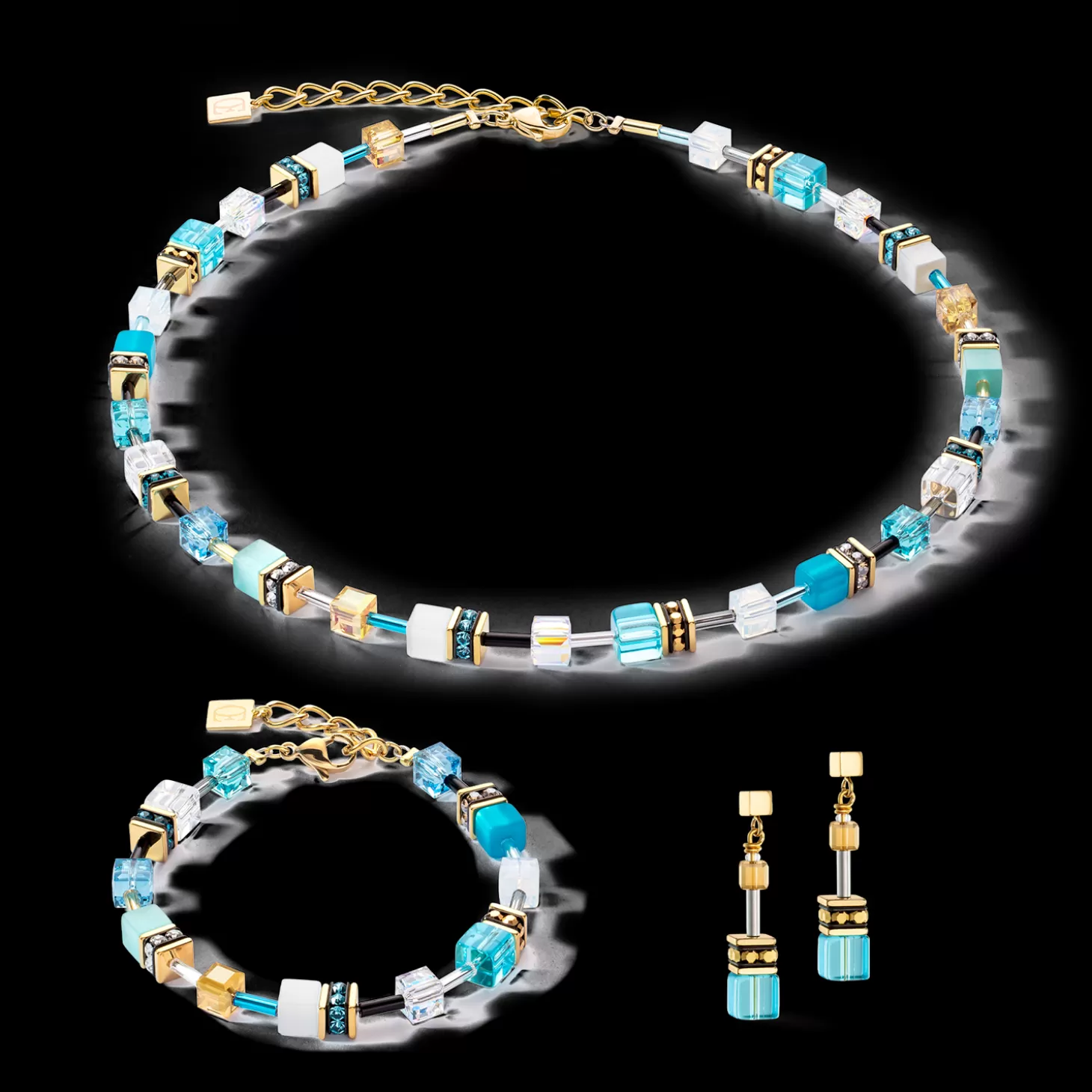 COEUR DE LION Geocube® Iconic Bracelet Gold Turquoise