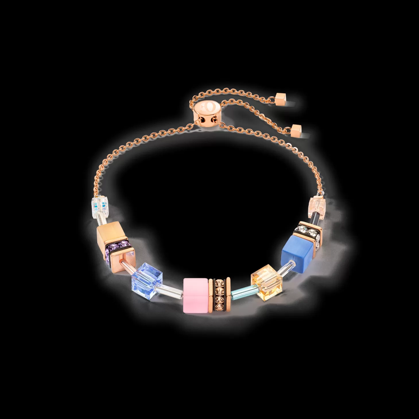 COEUR DE LION Geocube® Iconic Chain Bracelet Pale Blue Pink