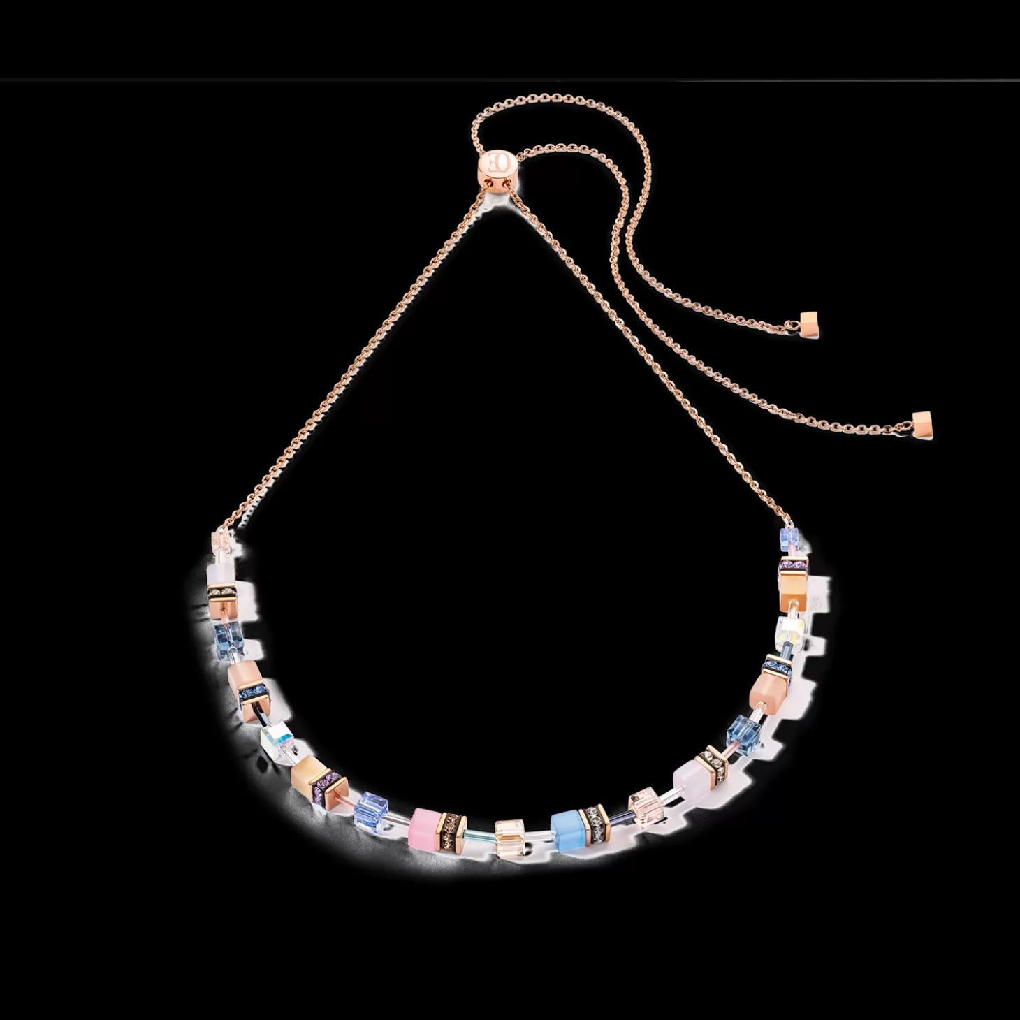 COEUR DE LION Geocube® Iconic Chain Necklace Pale Blue Pink