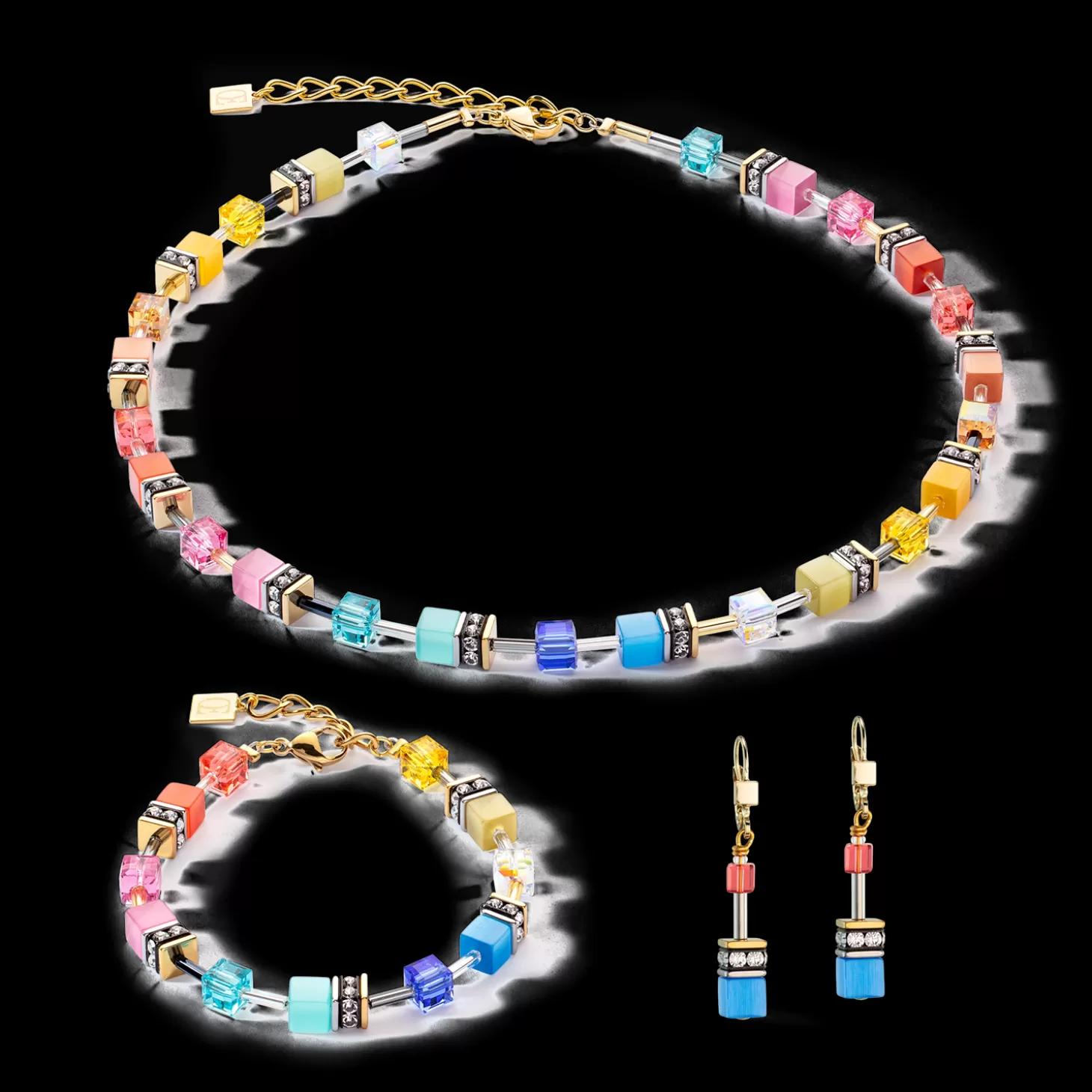 COEUR DE LION Geocube® Iconic Classic Multicolour Gold Bracelet