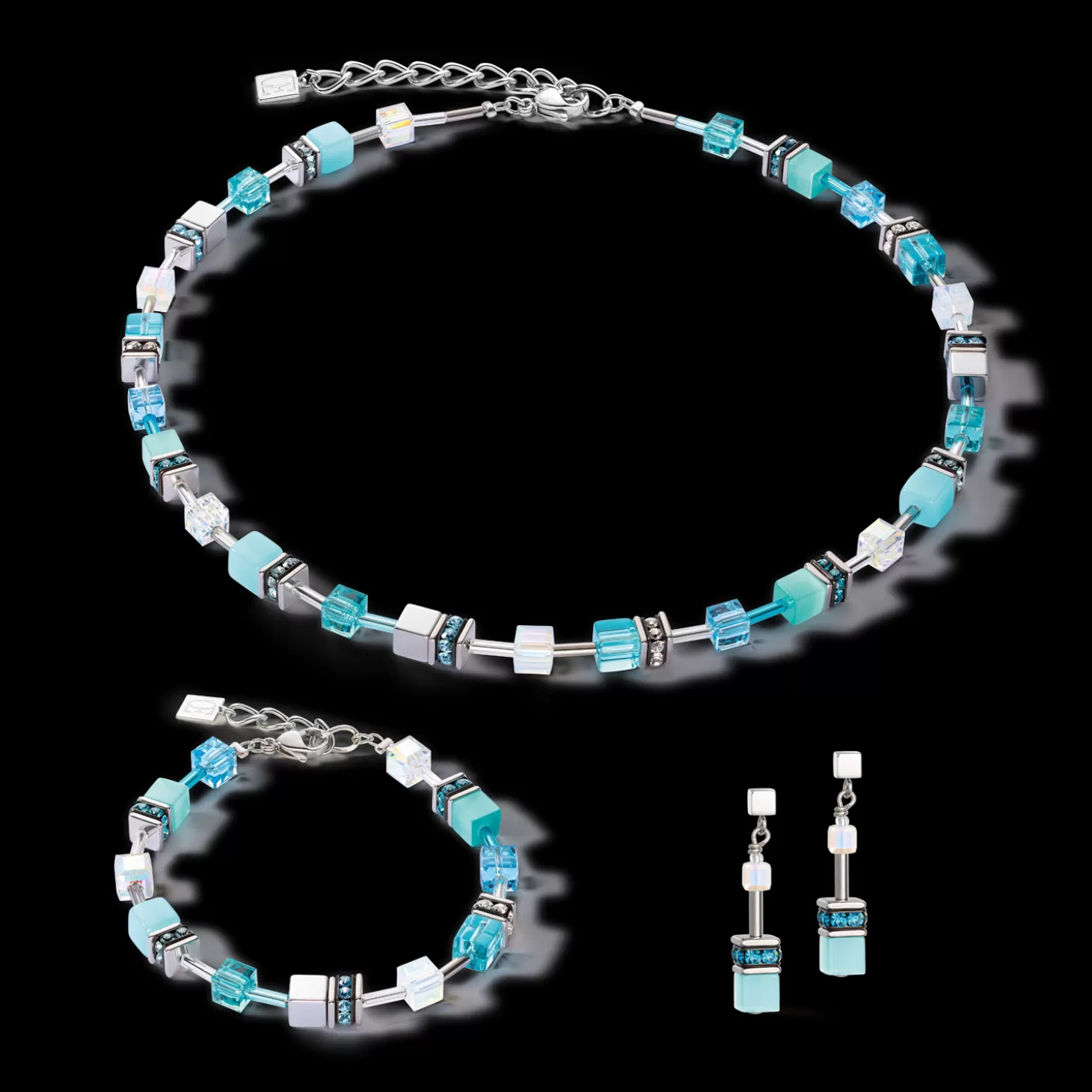 COEUR DE LION Geocube® Iconic Joyful Colours Earrings Turquoise