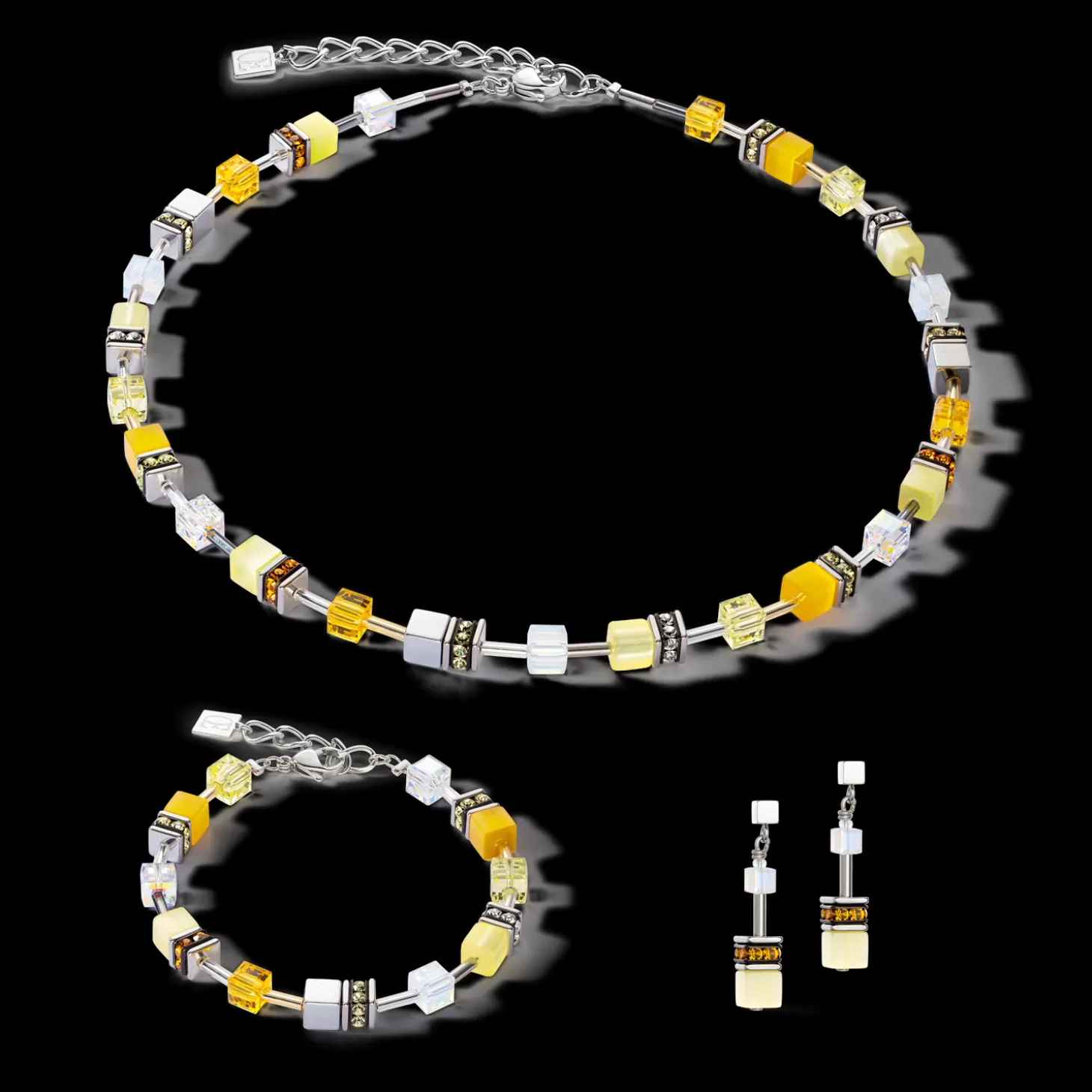 COEUR DE LION Geocube® Iconic Joyful Colours Earrings Yellow